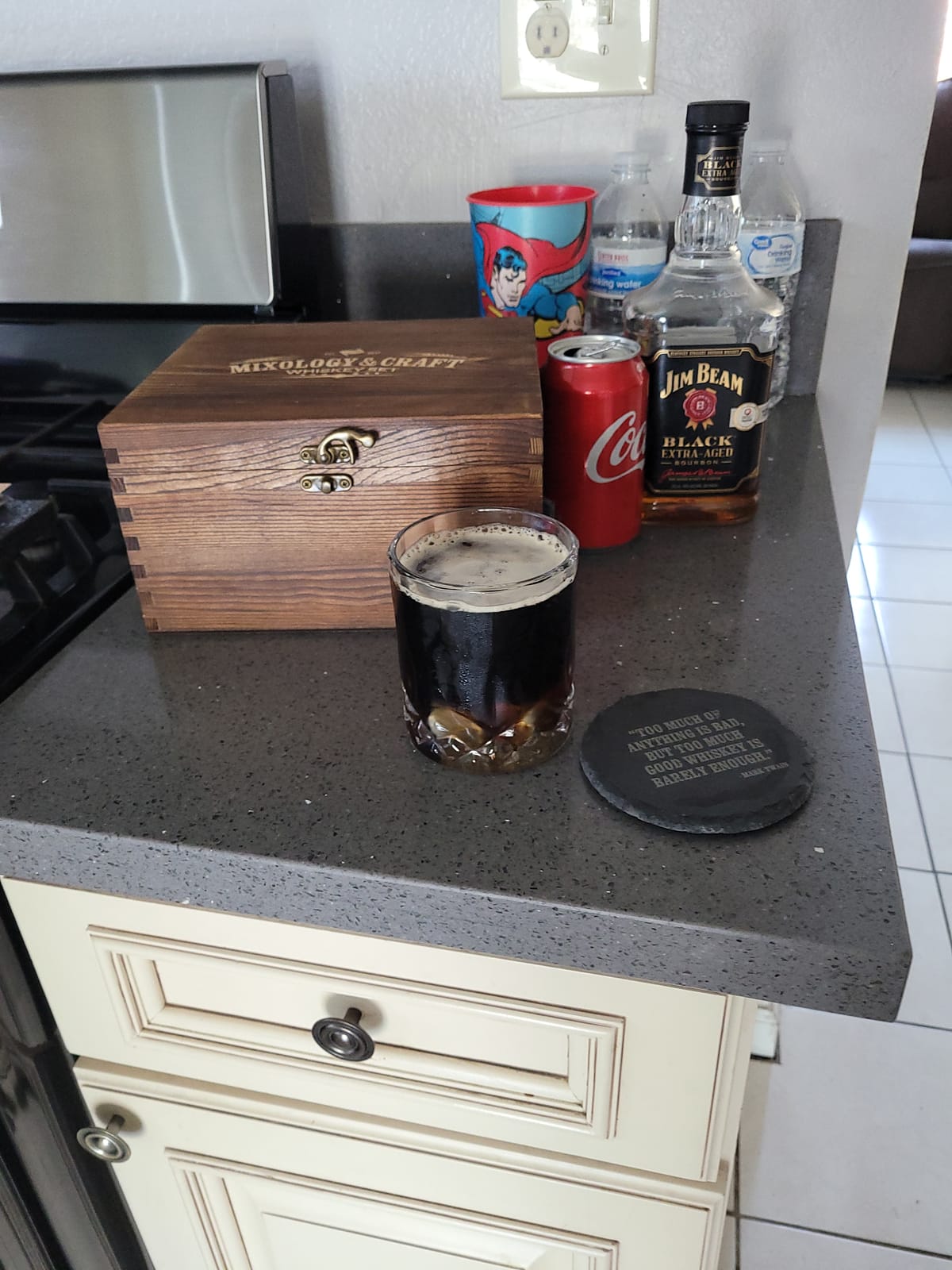 Mixology & Craft Whiskey Stones Gift Set: with Two 10oz Lead-Free Crystal Whiskey Glasses, 8 Whiskey Stones with Velvet Bag, 2 Slate Coasters & Recipe Cards in Wooden Crate | Great customer photo 1