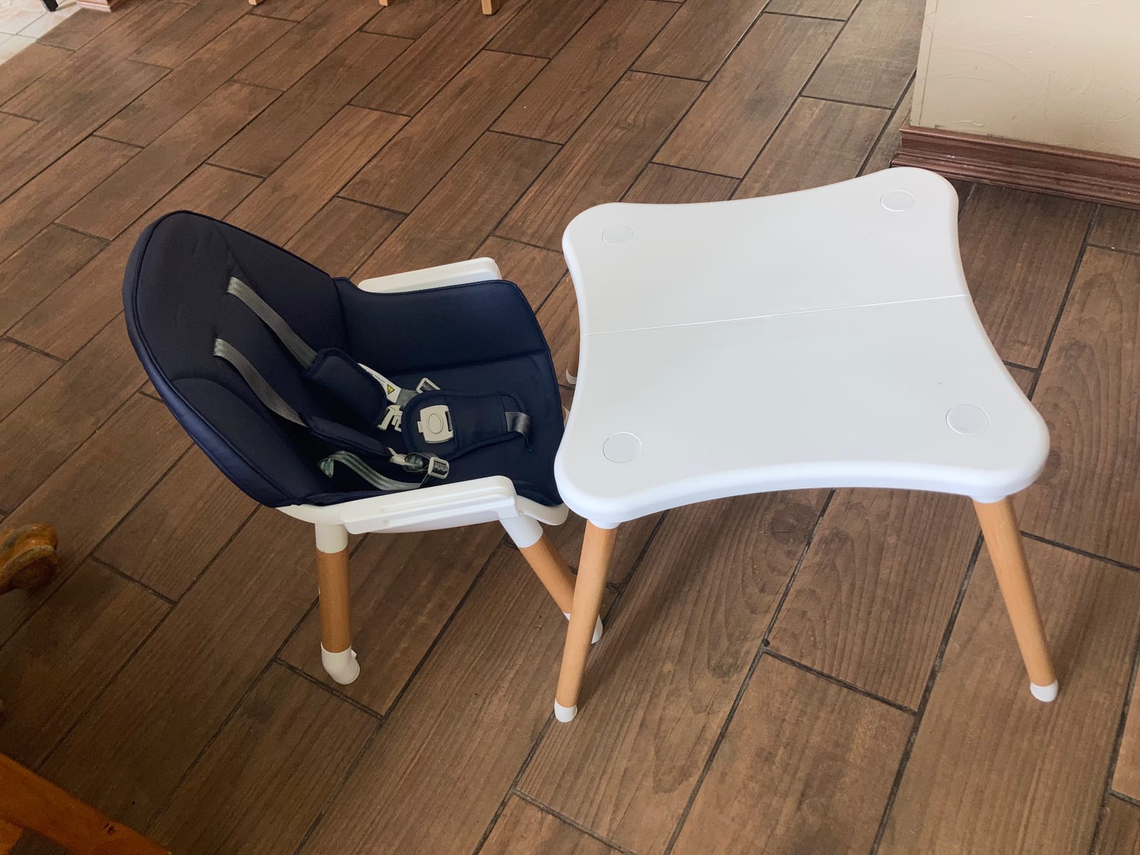 JOYMOR 7 in 1 Convertible Baby High Chair for Babies and Toddlers, Table and Chair Set, Infant Eating Highchair with Leather Seat Cushion customer photo 2
