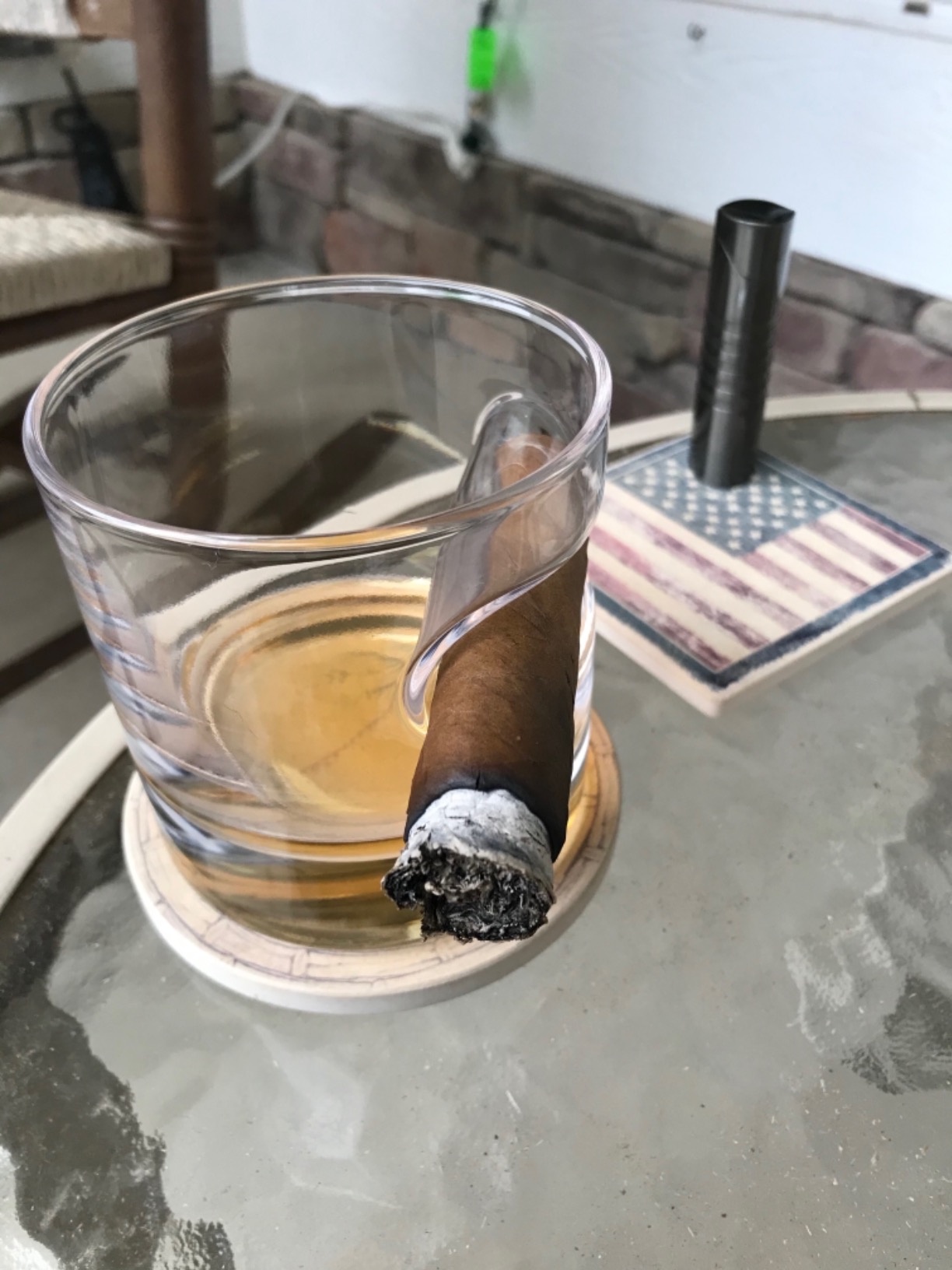 Godinger Cigar Whiskey Glass Wooden Gift Box Set with Old Fashioned Glass, Cooling Whiskey Stones and Tongs Bar Set customer photo 1