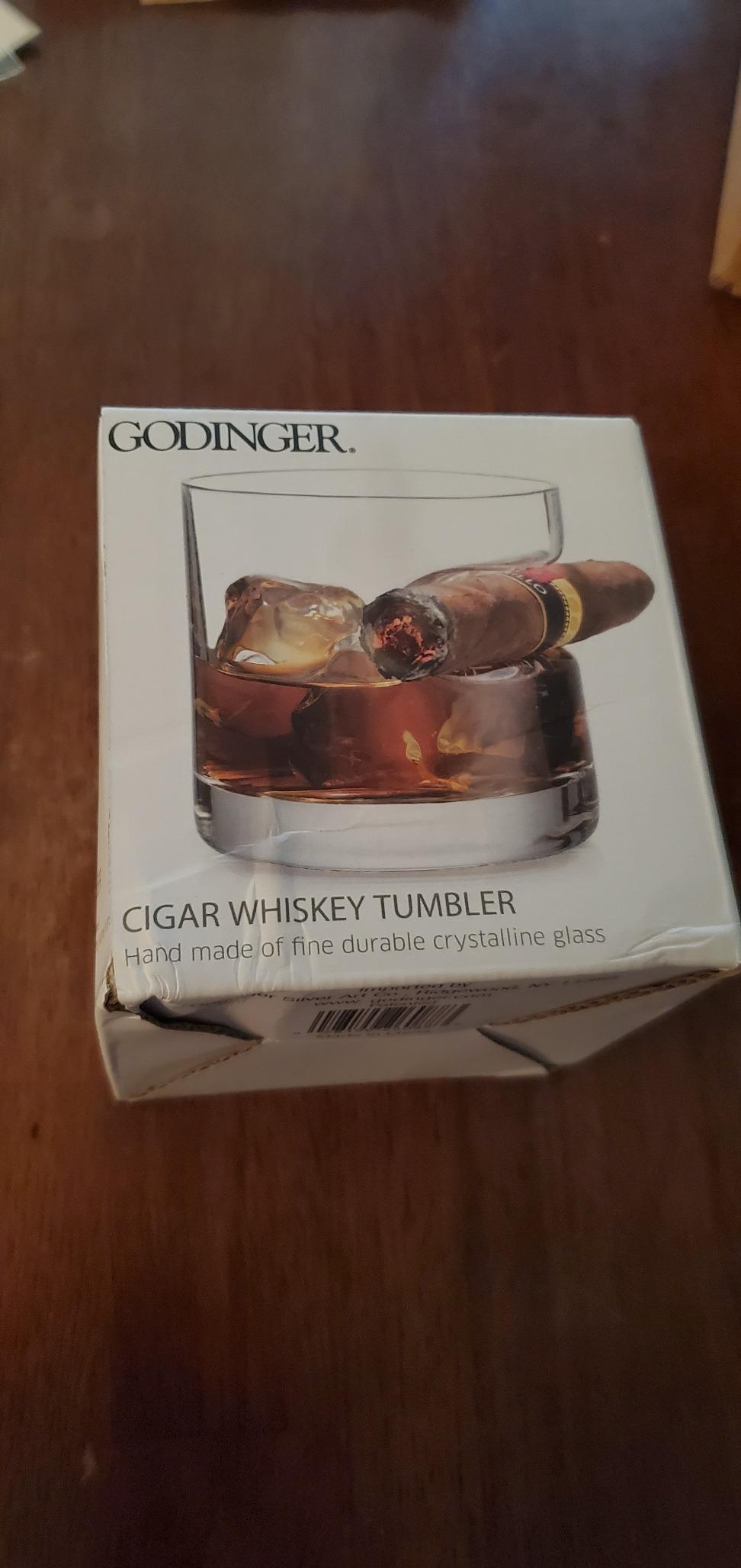 Godinger Cigar Whiskey Glass Wooden Gift Box Set with Old Fashioned Glass, Cooling Whiskey Stones and Tongs Bar Set customer photo 2