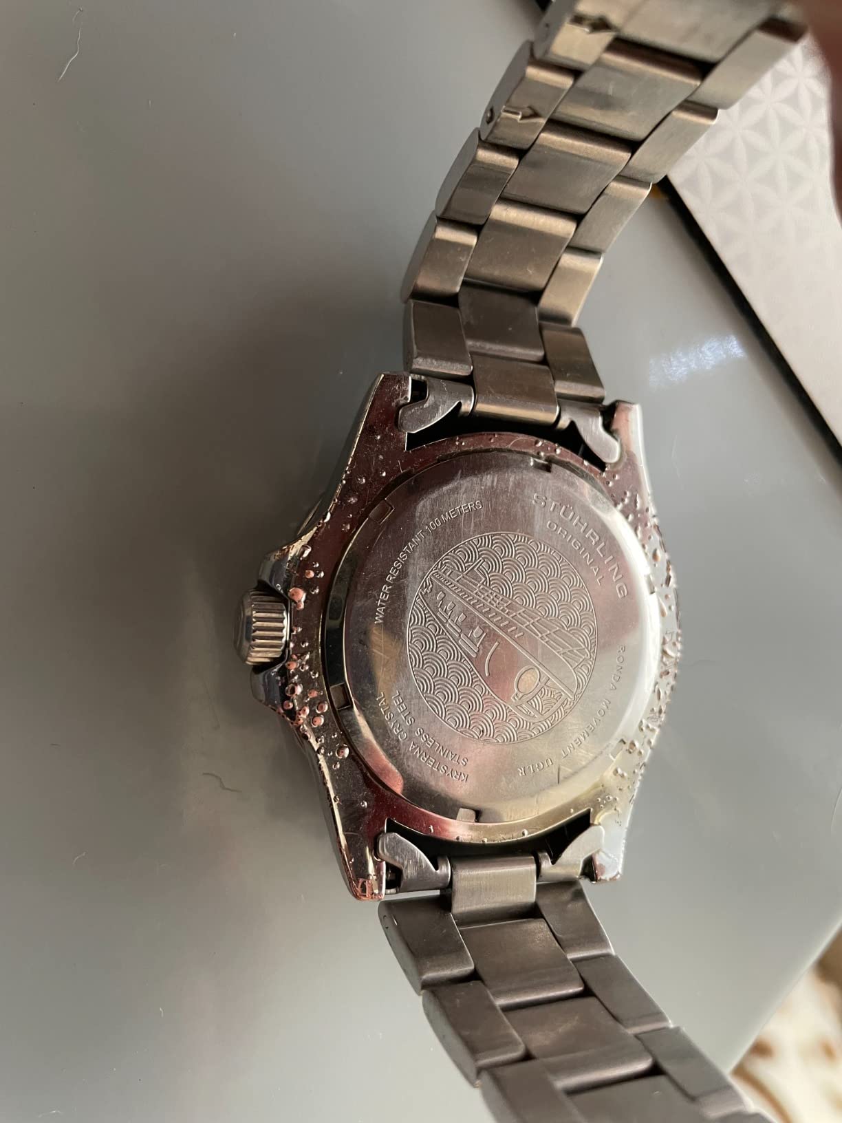 Men's Stainless Steel GMT Watch Quartz - 42mm Quartz Analog Wrist Watch for Men, Stainless Steel Case, Casual Work Watch, Water Resistant customer photo 1