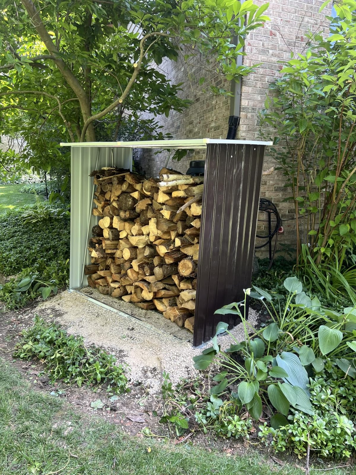 vidaXL Garden Log Storage Shed Galvanized Steel 64.2