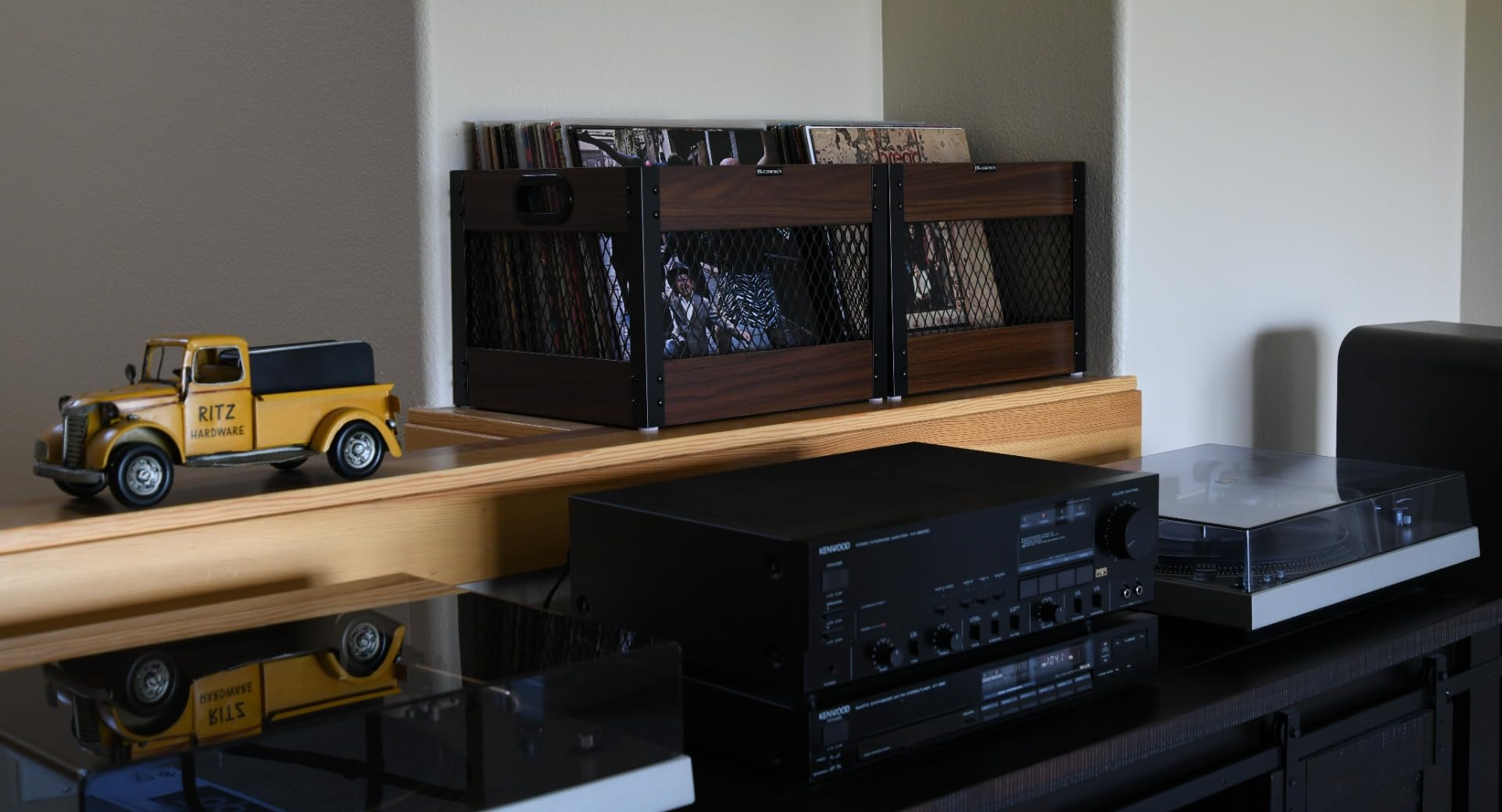 X-cosrack Vinyl Record Storage Crate, Wooden LP Record Organizer, Holds 60-80 Records, Classic Cube Storage for Albums customer photo 1