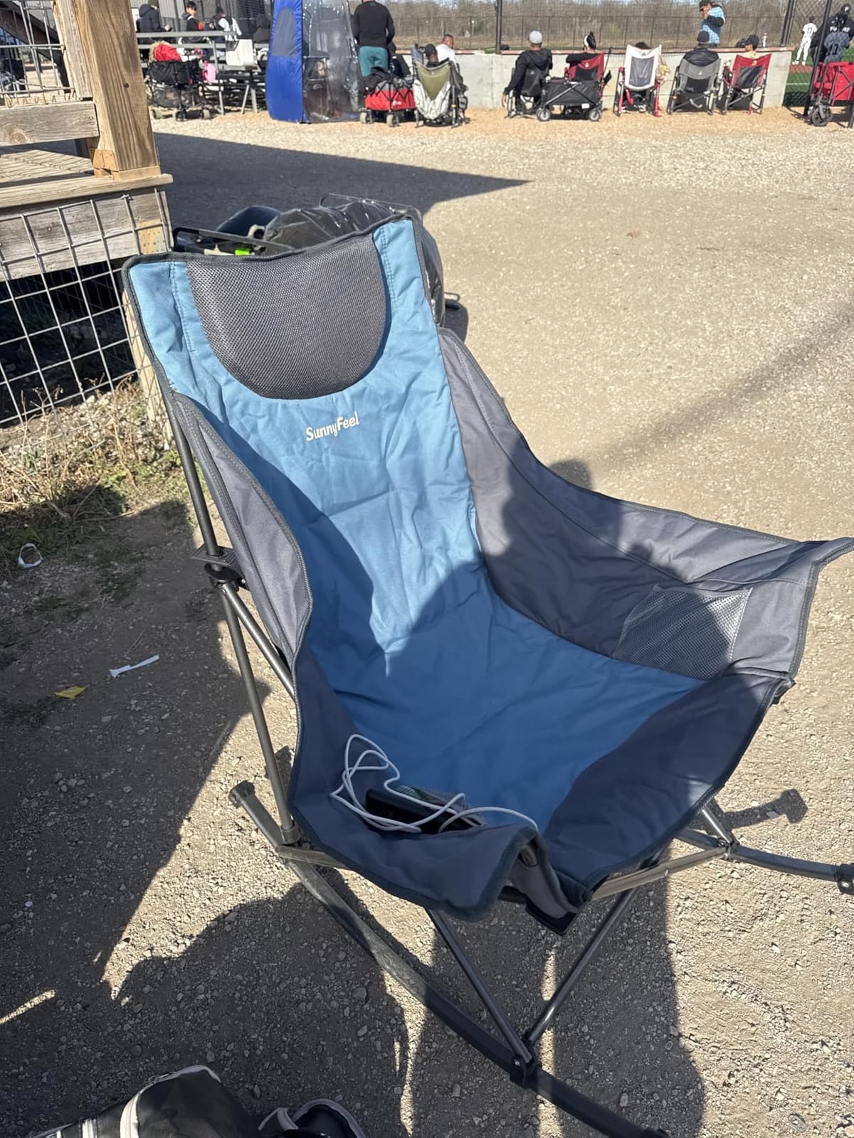 SUNNYFEEL Oversized Folding Rocking Camping Chair for Adults, 500lbs Orange customer photo 1