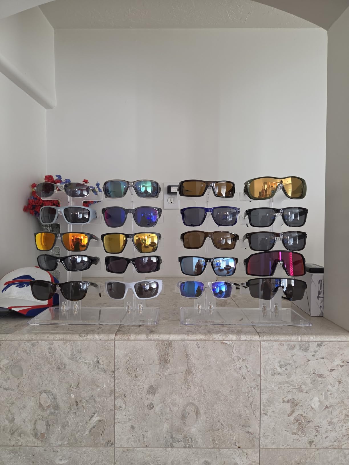 Lamoutor 2 Row Sunglasses Rack Holder Glasses Display Stand Transparent customer photo 1