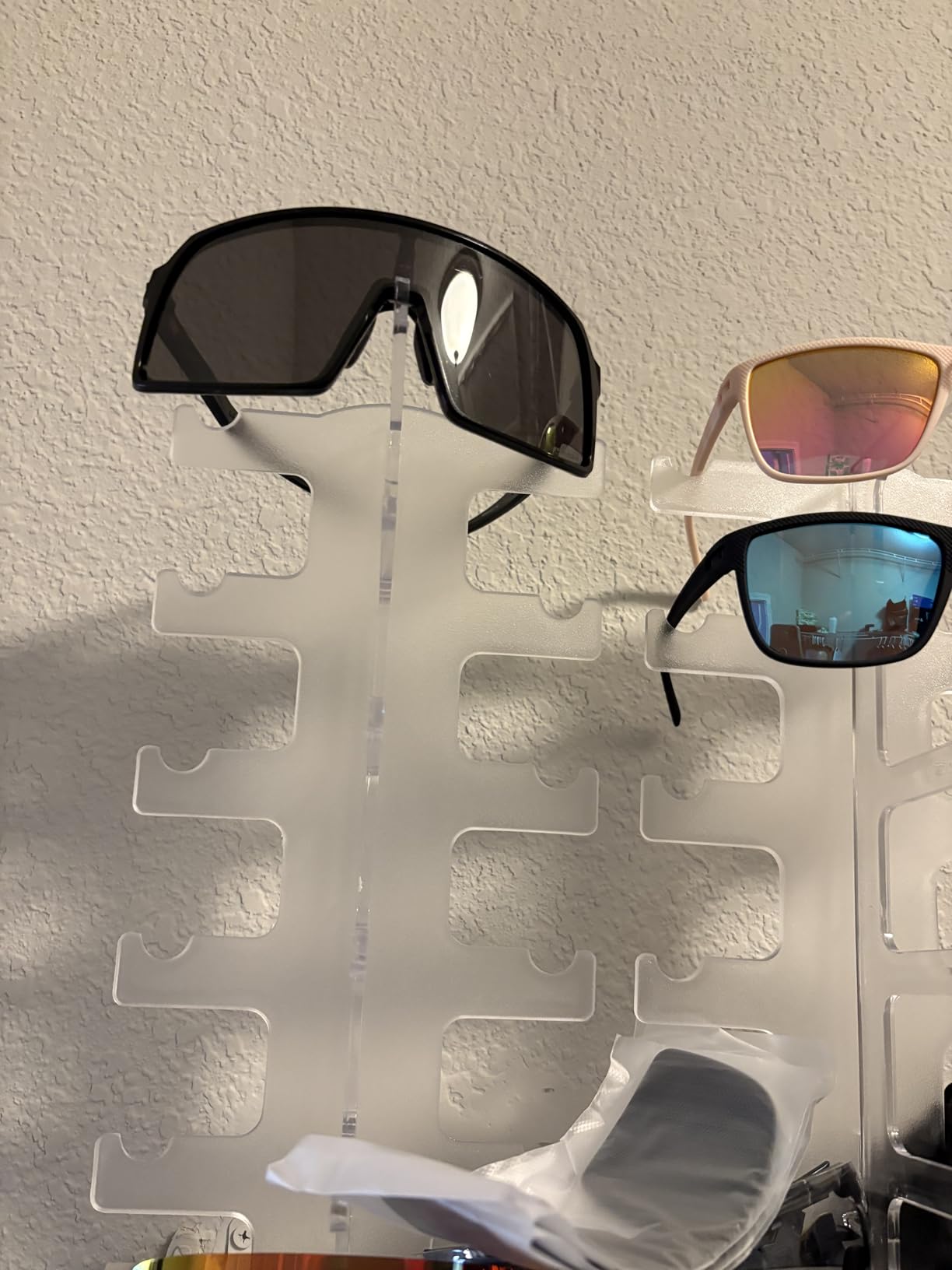 Lamoutor 2 Row Sunglasses Rack Holder Glasses Display Stand Transparent customer photo 2