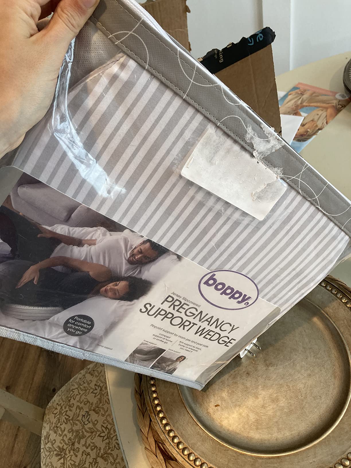 Boppy Wedge Pregnancy Pillow, Compact Maternity Support for Back and Hips customer photo 1