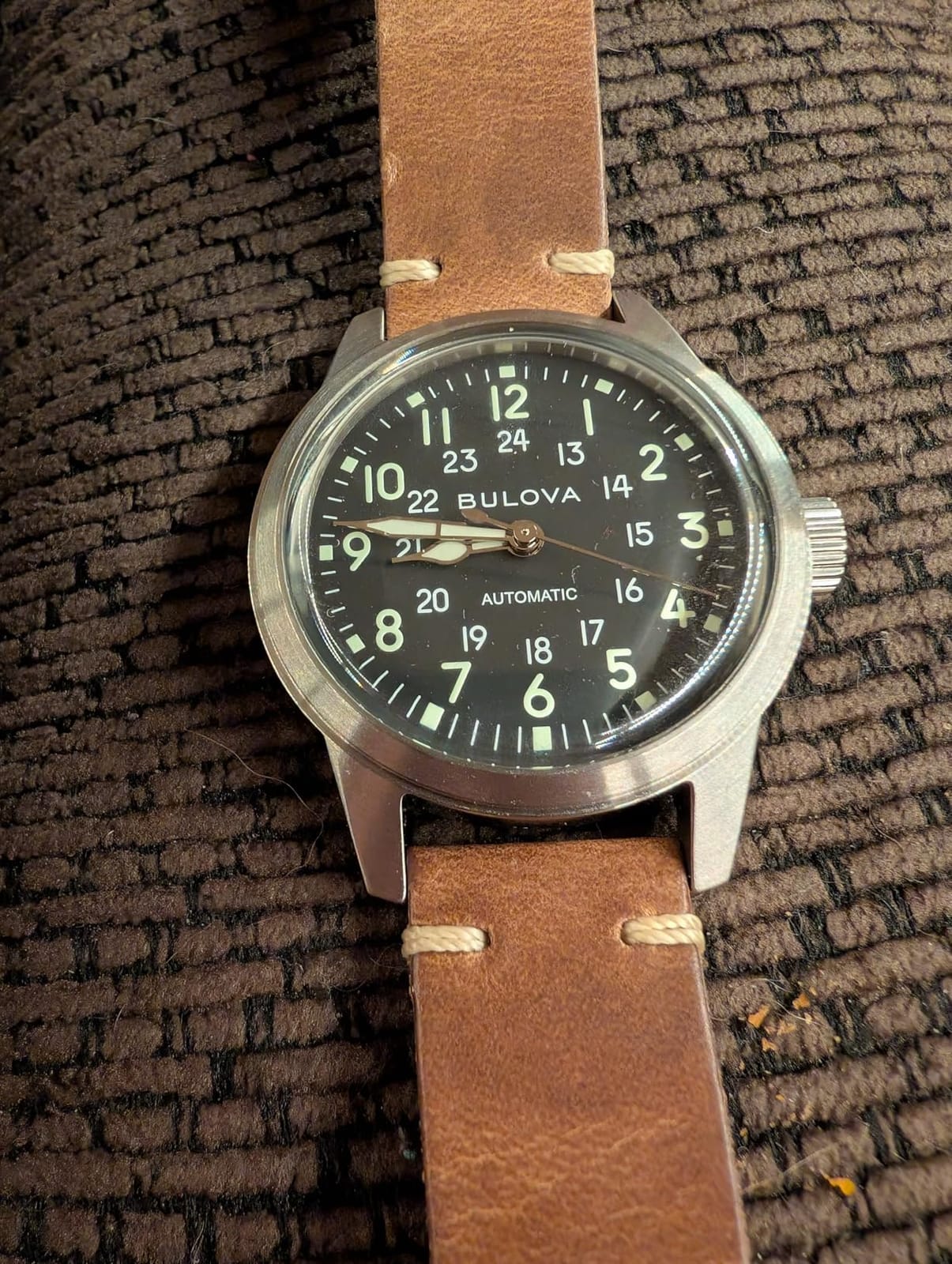 Men's Military Heritage Hack Veteran's Watchmaking Initiative Watch in Stainless Steel with 3-Hand Automatic, Green NATO Strap Style: 96A259 customer photo 1