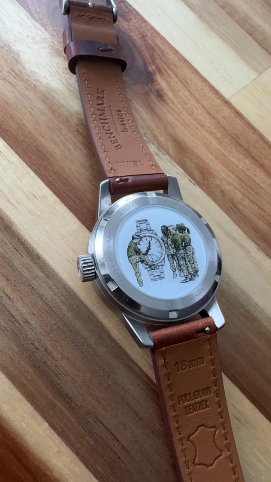 Men's Military Heritage Hack Veteran's Watchmaking Initiative Watch in Stainless Steel with 3-Hand Automatic, Green NATO Strap Style: 96A259 customer photo 2