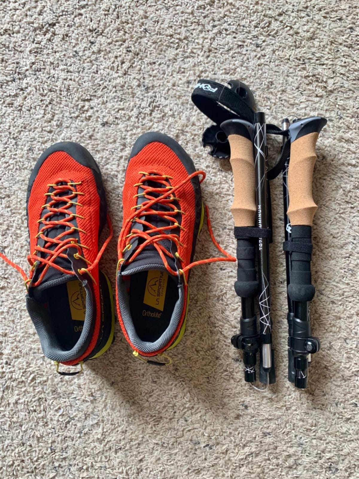 Foxelli Lightweight Trekking Poles – Compact Walking Sticks with Quick Locks, Ergonomic Cork Grip & All-Terrain Accessories – Adjustable Collapsible Poles for Travel & Hiking customer photo 2