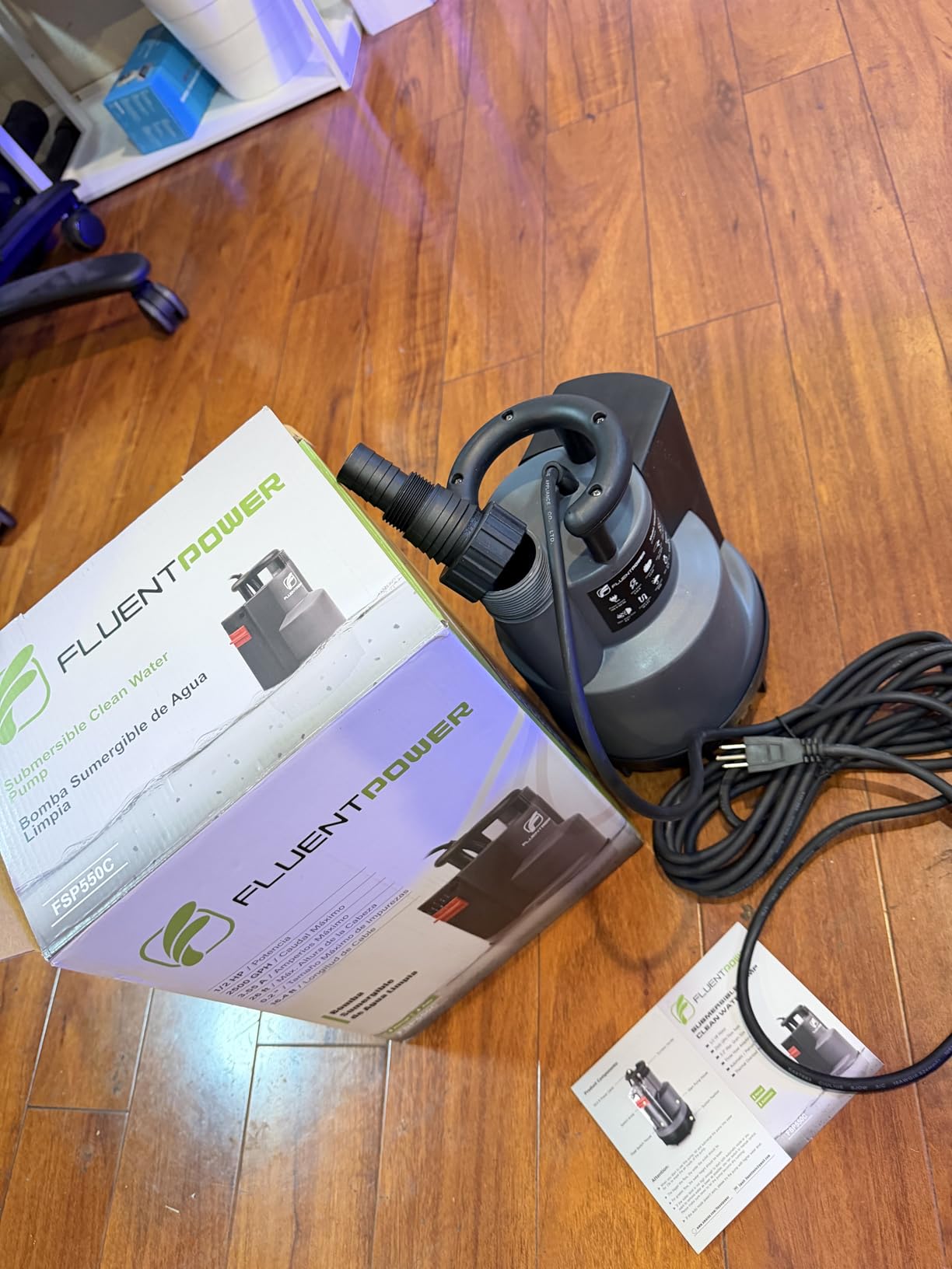 FLUENTPOWER 1/2 HP Submersible Sump Pump 2500 GPH, Automatic/Manual Utility Water Pump with Integrated Float Switch, 16.4 ft Cord for Pool Pond Basement Flood Draining customer photo 1