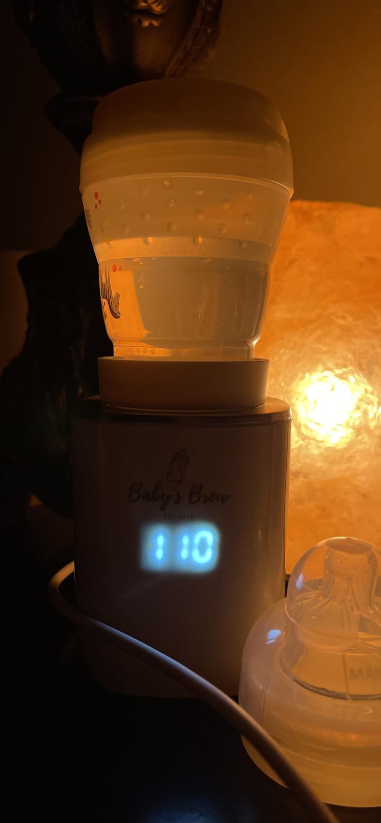 Baby's Brew Portable Bottle Warmer – Cordless Baby Bottle Warmer for Breastmilk & Formula, Rechargeable Travel Milk Warmer, Leak-Proof, Compact, White, Adapter Not Included customer photo 1