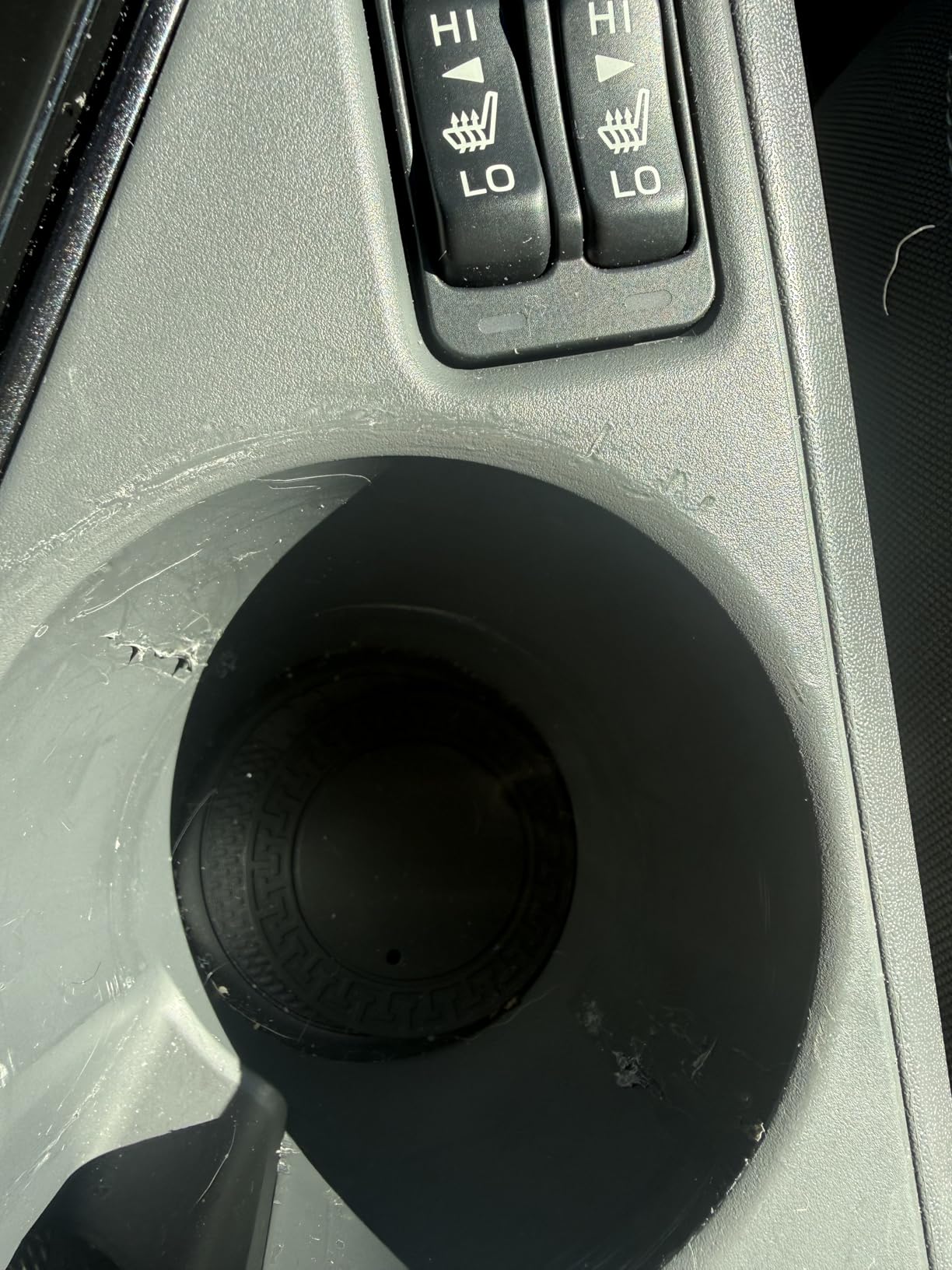 Amazon Basics Car Cup Holder Expander with Adjustable Base, Securely Holds Large Bottles 3.4 to 3.8 in Diameter, Compatible with Yeti, Hydro Flask, Easy Installation, Black customer photo 1