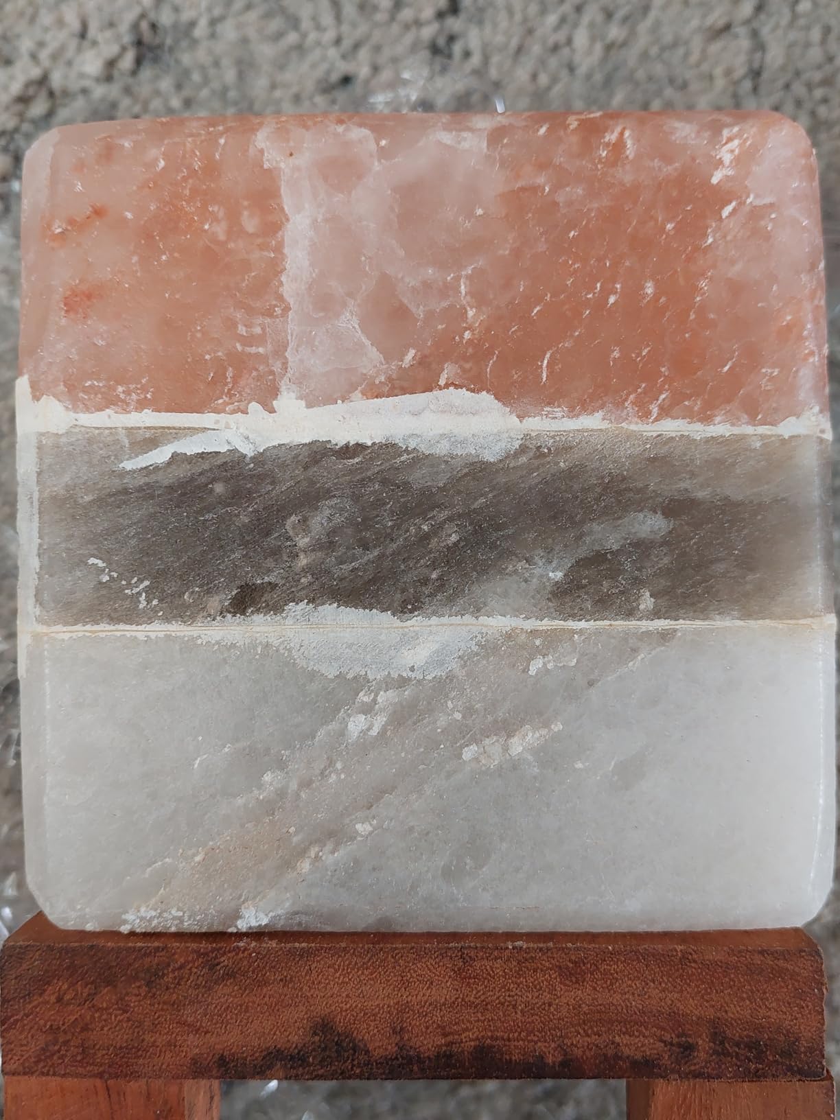 Dual Illumination Salt Rock lamp - Modern Square Pink White and Grey Design of Salt Lamps with dimmer, Adjustable Glow. 100% Real Large Himalayan Crystal Salt Night Light customer photo 1