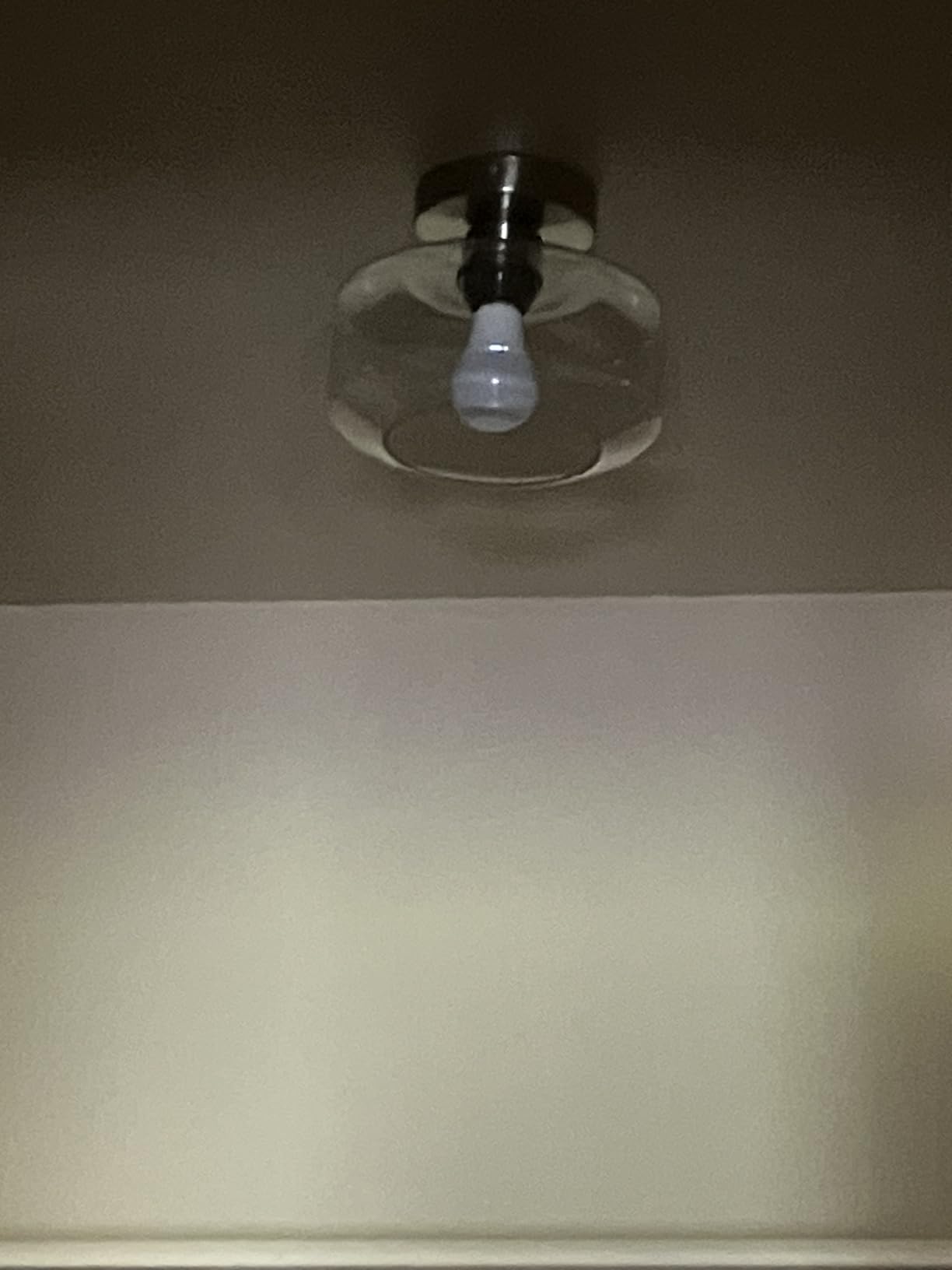 Industrial Semi Flush Mount Ceiling Light, Seeded Glass Shade Farmhouse Light Fixture for Hallway Corridor Kitchen Bathroom Bedroom Passway customer photo 2