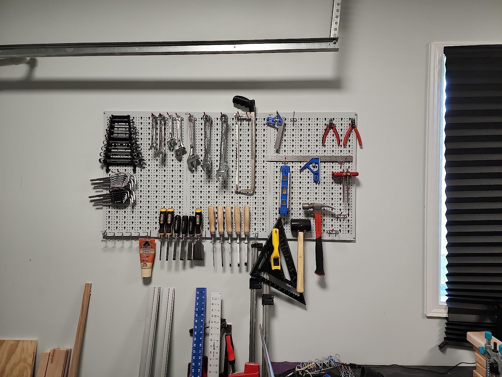 TORACK 109 PCS Pegboard Wall Organizer 48x24 in, Garage Metal Pegboard customer photo 2