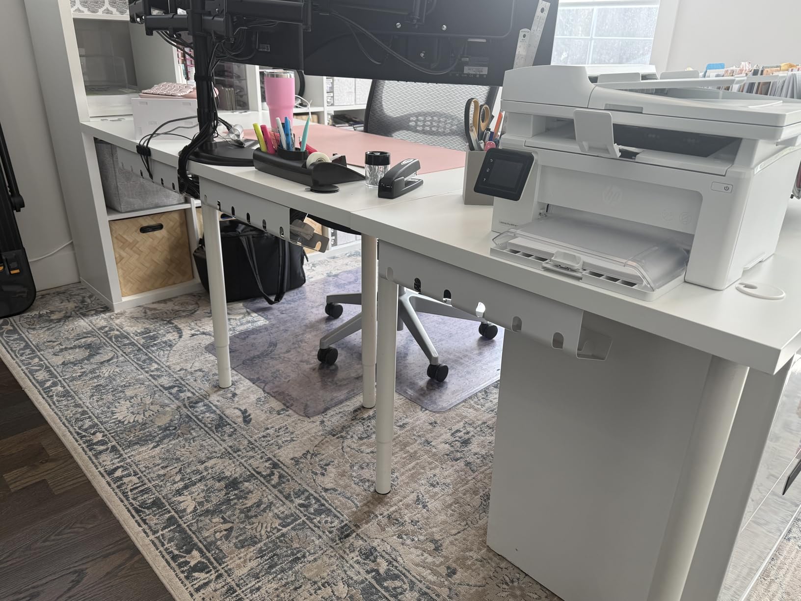 PAMO Cable Management Under Desk, Set of 2 - Black | Easy under-table mounting keeps cables organized, includes 10 cable ties for a clean and tidy office or home workspace. customer photo 2
