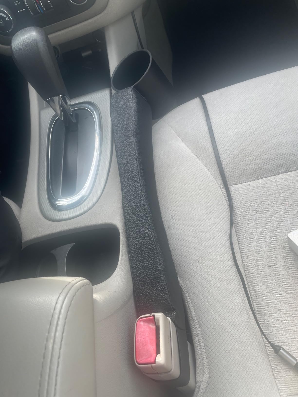 2 Prices Car Seat Gap Filler Pad PU Leather Console Side Pocket Organizer and one Cup for Cellphone Wallet Coin Key (Black) customer photo 1