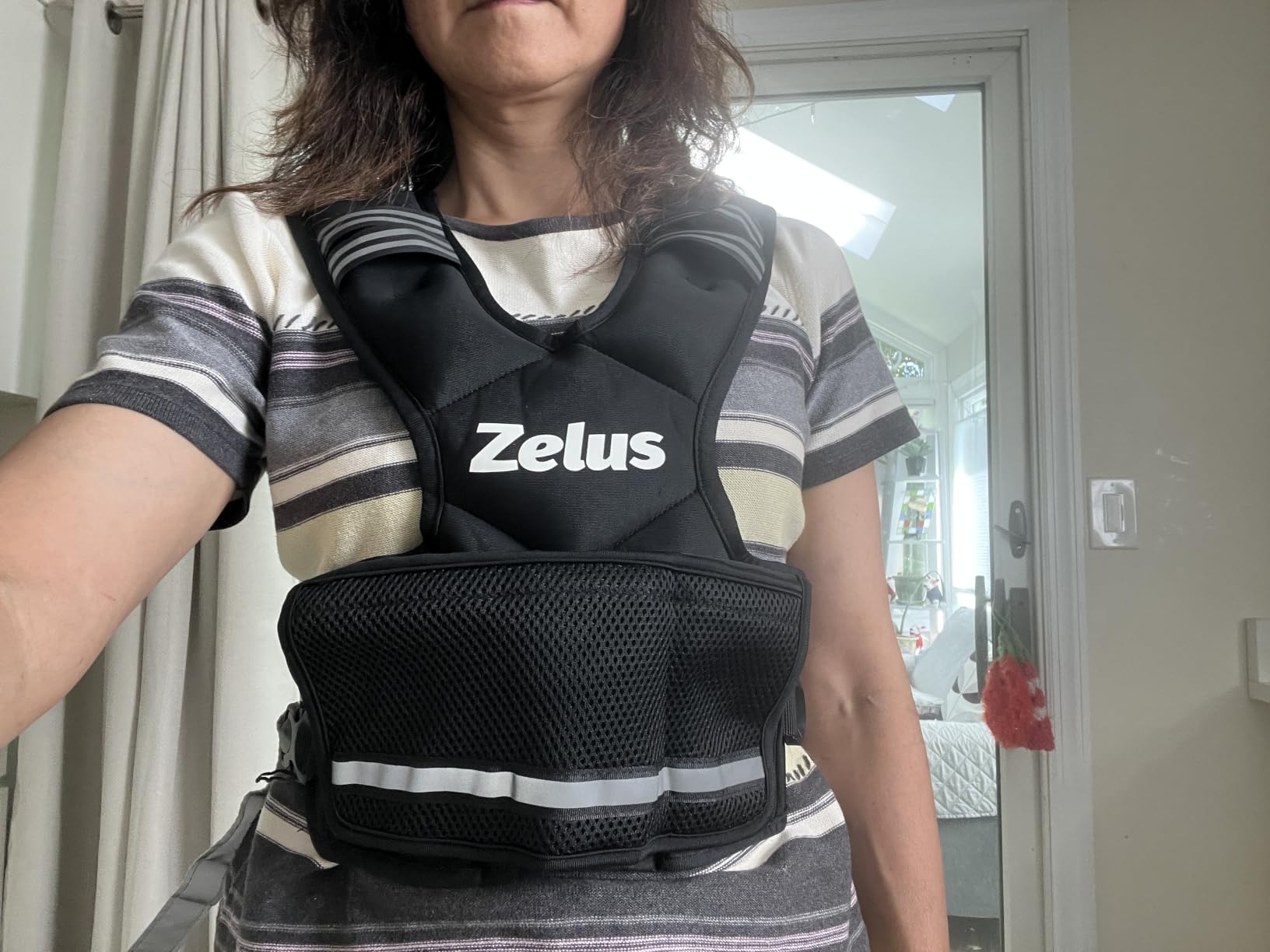 ZELUS Weighted Vest for Men Women, Adjustable 4-32lb Vest, Removable Weights | 4-10/11-20/20-32lb, 6 Ironsand Removable Weights, Reflective Strips, Waist Bag, Adjustable Buckle Strap, Strength Training customer photo 2