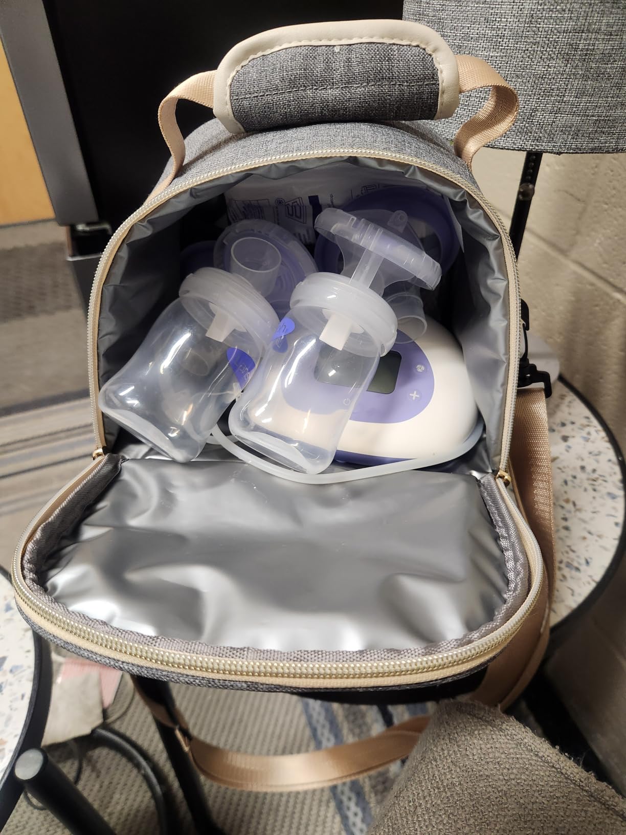 NCVI Breastmilk Cooler Bag with 2 Ice Pack, Keep Food Warm/Cold (Black) customer photo 2