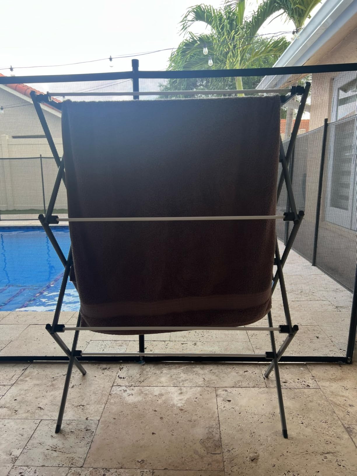 Honey-Can-Do 6-Tier Collapsible Steel Clothes Drying Rack, 24 ft, White | 6-tier steel rack with 24 ft of drying space folds flat to 3 in. Coated bars are gentle on delicates; 50 lb capacity. customer photo 2