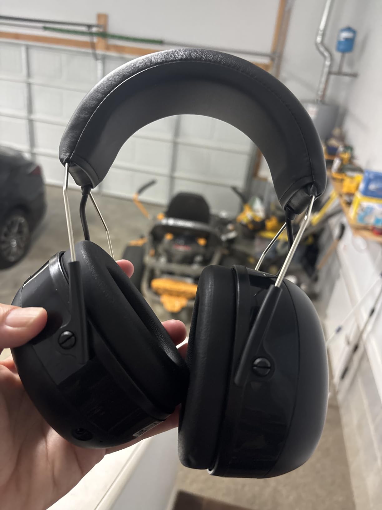 PROHEAR 037 Bluetooth 6.0 Hearing Protection Headphones with Rechargeable 1100mAh Battery, 30dB SNR Safety Noise Reduction Ear Muffs 120H Playtime for Mowing, Workshops, Snowblowing - Black customer photo 2
