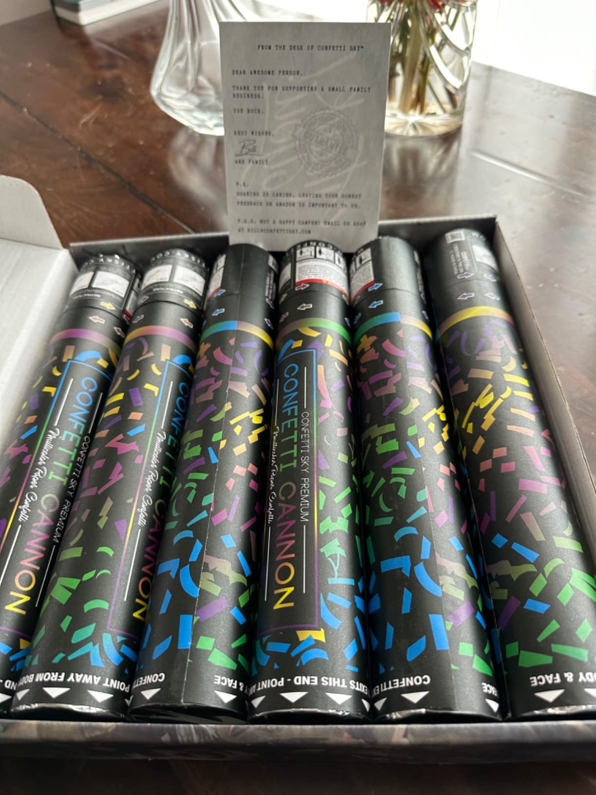 Confetti Sky [6 Pack] 12 Inch Confetti Cannons | Multicolor Confetti Poppers for Wedding Celebration, Birthday Party, Pranks, Graduation, Christmas Eve and New Year Celebration customer photo 1