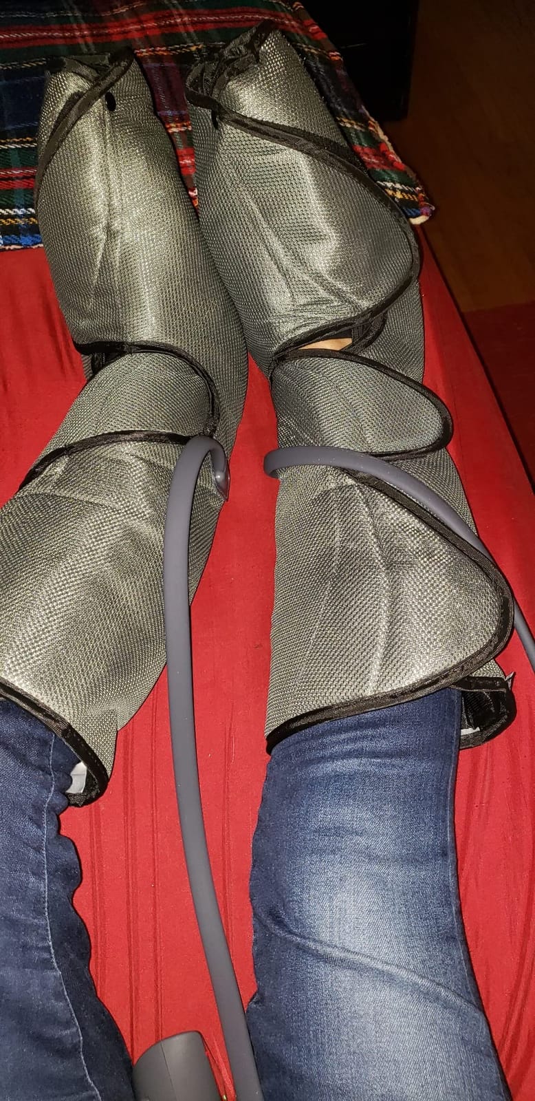 FIT KING Air Compression Leg and Foot Massager with Heat for Circulation | FSA-HSA, Adjustable Leg Wraps, Size Extensions, 3 Modes 3 Intensities, Helpful for Pain Edema RLS, Great Gift for Wife Mom customer photo 1