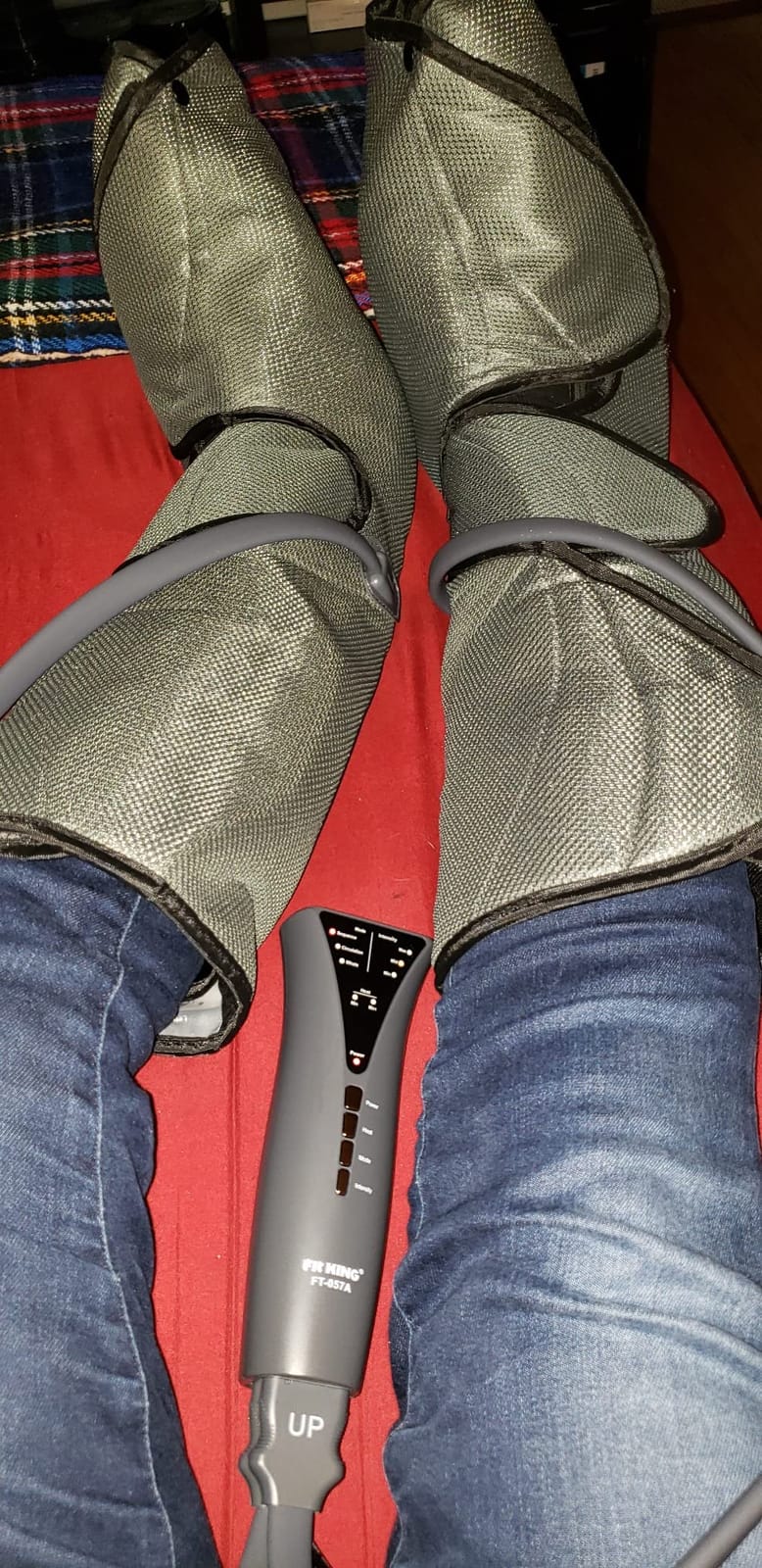 FIT KING Air Compression Leg and Foot Massager with Heat for Circulation | FSA-HSA, Adjustable Leg Wraps, Size Extensions, 3 Modes 3 Intensities, Helpful for Pain Edema RLS, Great Gift for Wife Mom customer photo 2