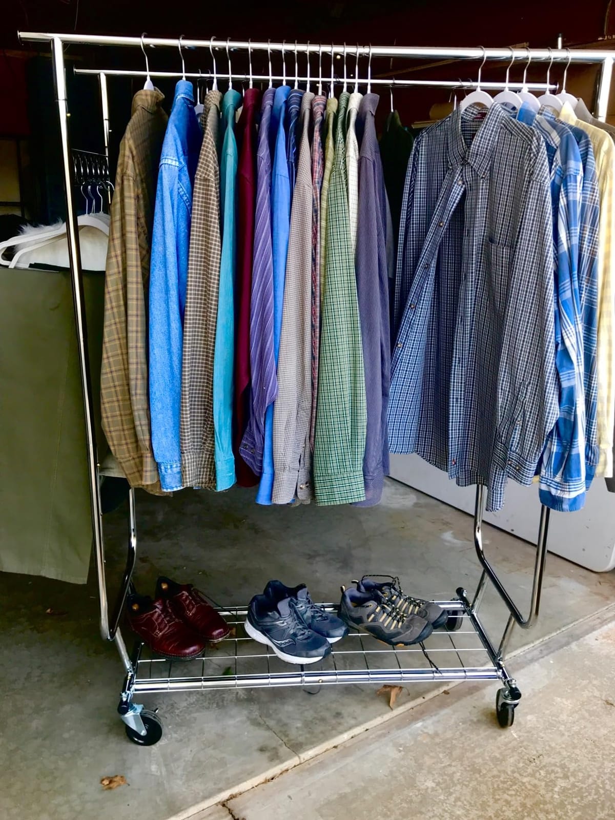 Raybee Heavy Duty Clothes Rack 650LBS Double Rods with Shelf Collapsible customer photo 1