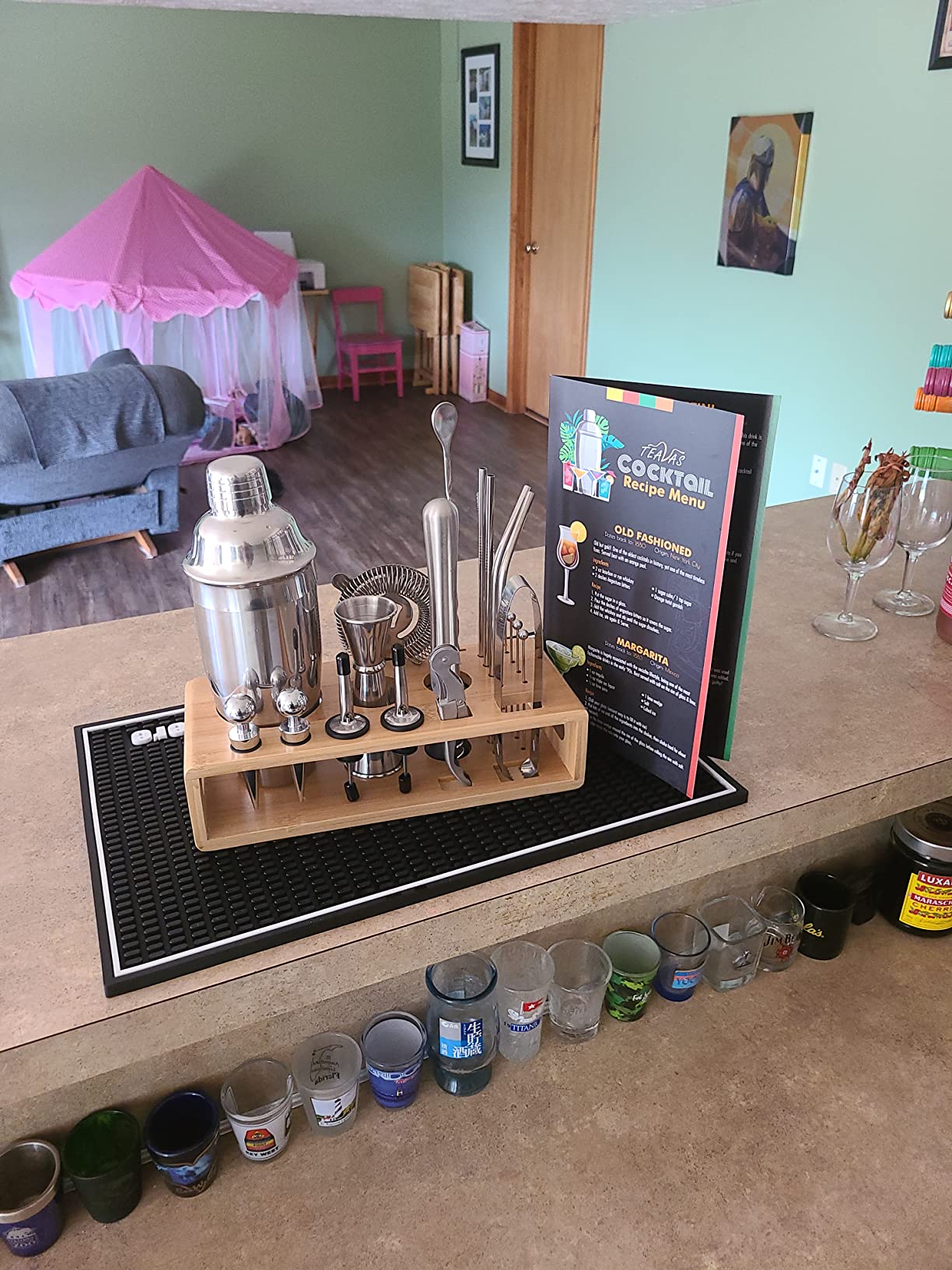 Mixology Bartender Kit with Japanese Jigger & Bamboo Stand - 25 Piece Stainless Steel Cocktail Making Set, Shaker, Strainer, Mixer, Spoon, Muddler, Barware Tools - Birthday Gifts & Anniversary customer photo 2