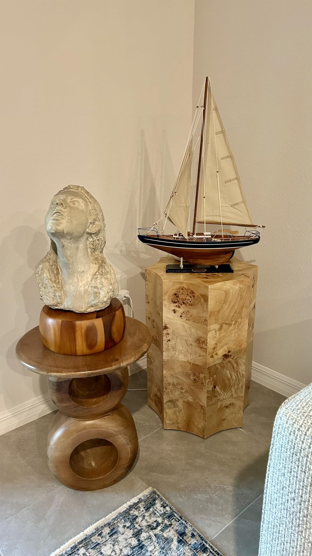 SAILINGSTORY Wooden Sailboat Decor Yacht Model Ship Concordia Navy | Handcraft Authentic Details, Antique Finish, Nautical Decor customer photo 1