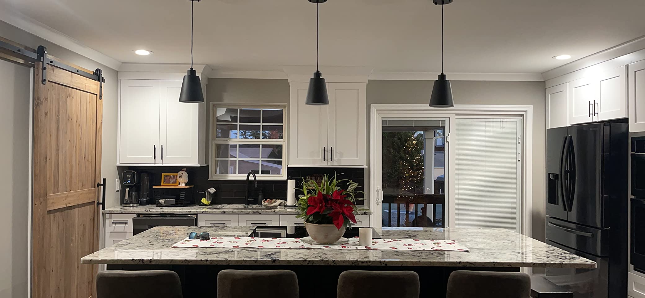 Modern Black Pendant Light Fixture 5.94'' (3-Pack) Mini 1-Light Pendant Lighting 3-Pack for Kitchen Island Industrial Hanging Pendant Light Cup Shade for Christmas Gift, Dining Room, Bar, E26, MAX60W customer photo 2