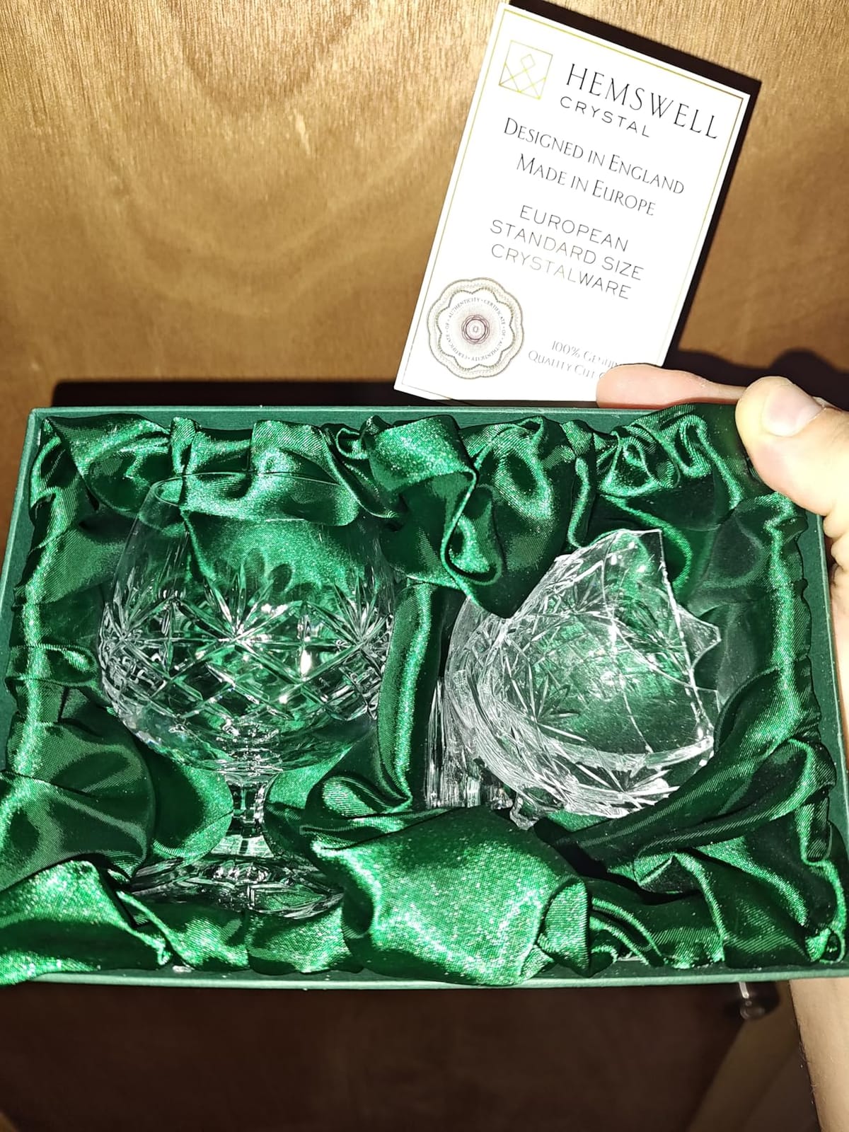 Brandy Snifter Glasses Set of 2 - Small Cut Glass Goblets customer photo 2