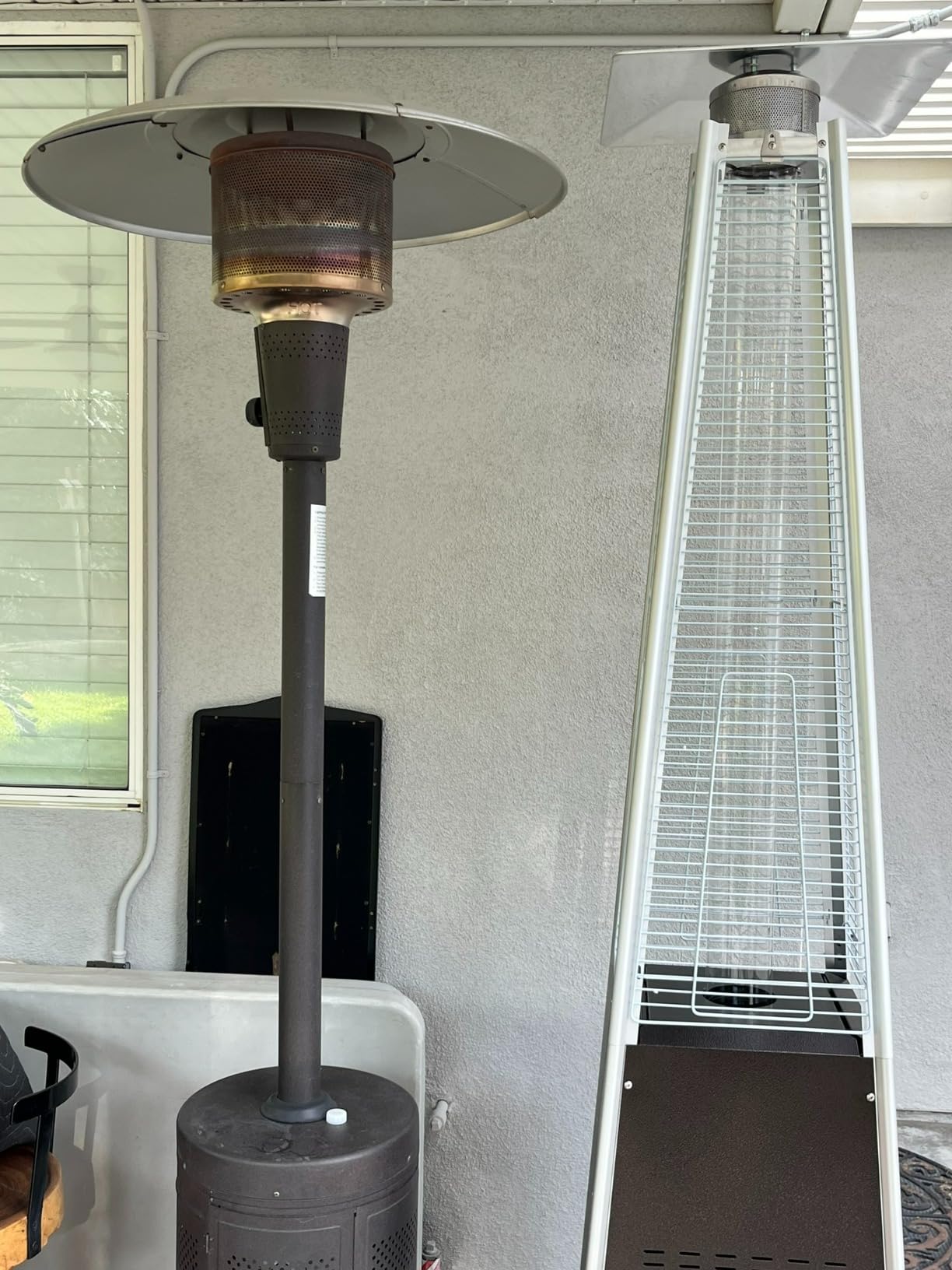 Pamapic Patio Heater, 48,000 BTU Pyramid Flame Outdoor Heater with Cover, Quartz Glass Tube, 87