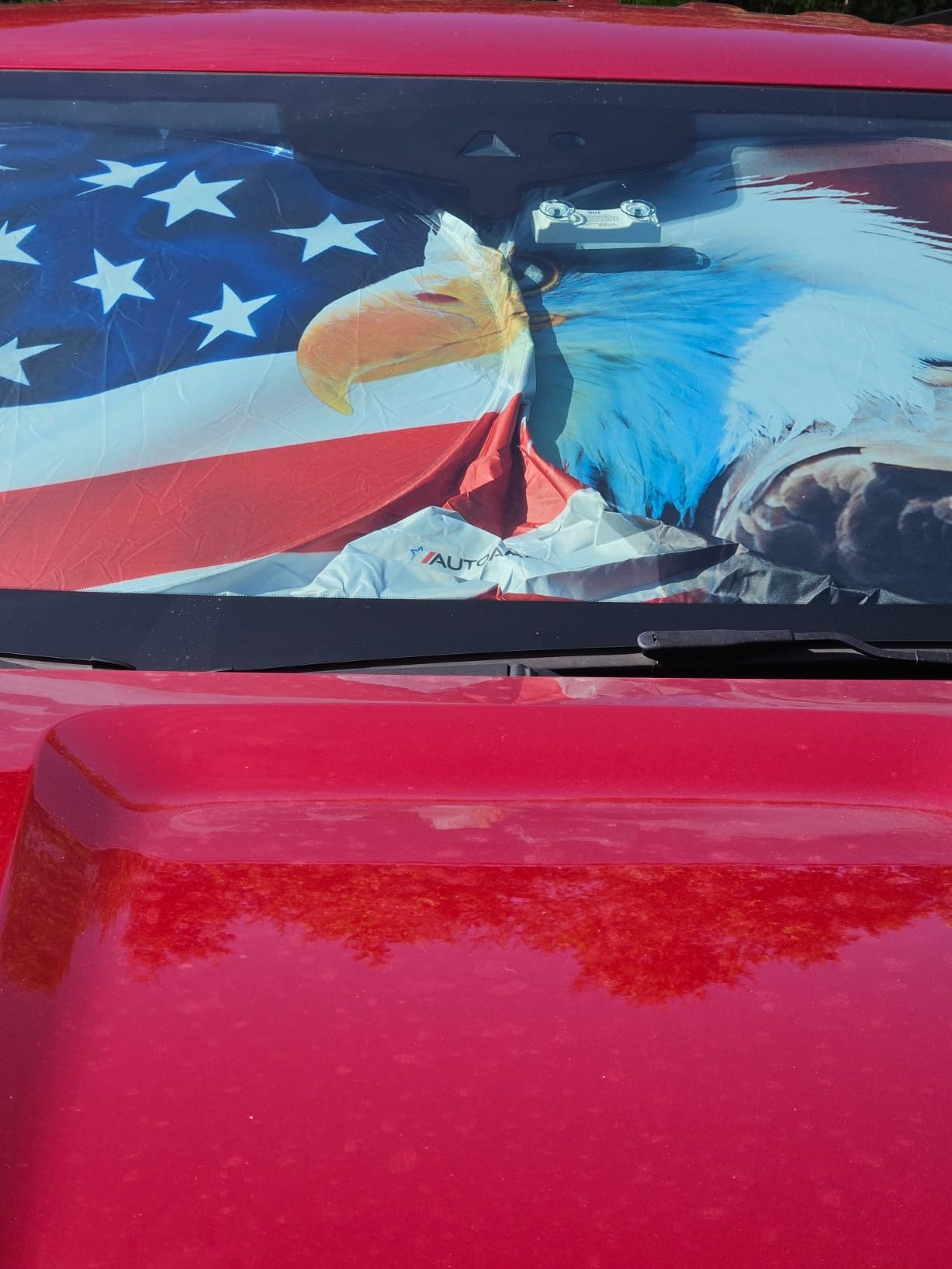 Autoamerics Truck Windshield Sun Shade - American Flag, 64 x 33.5 in customer photo 2