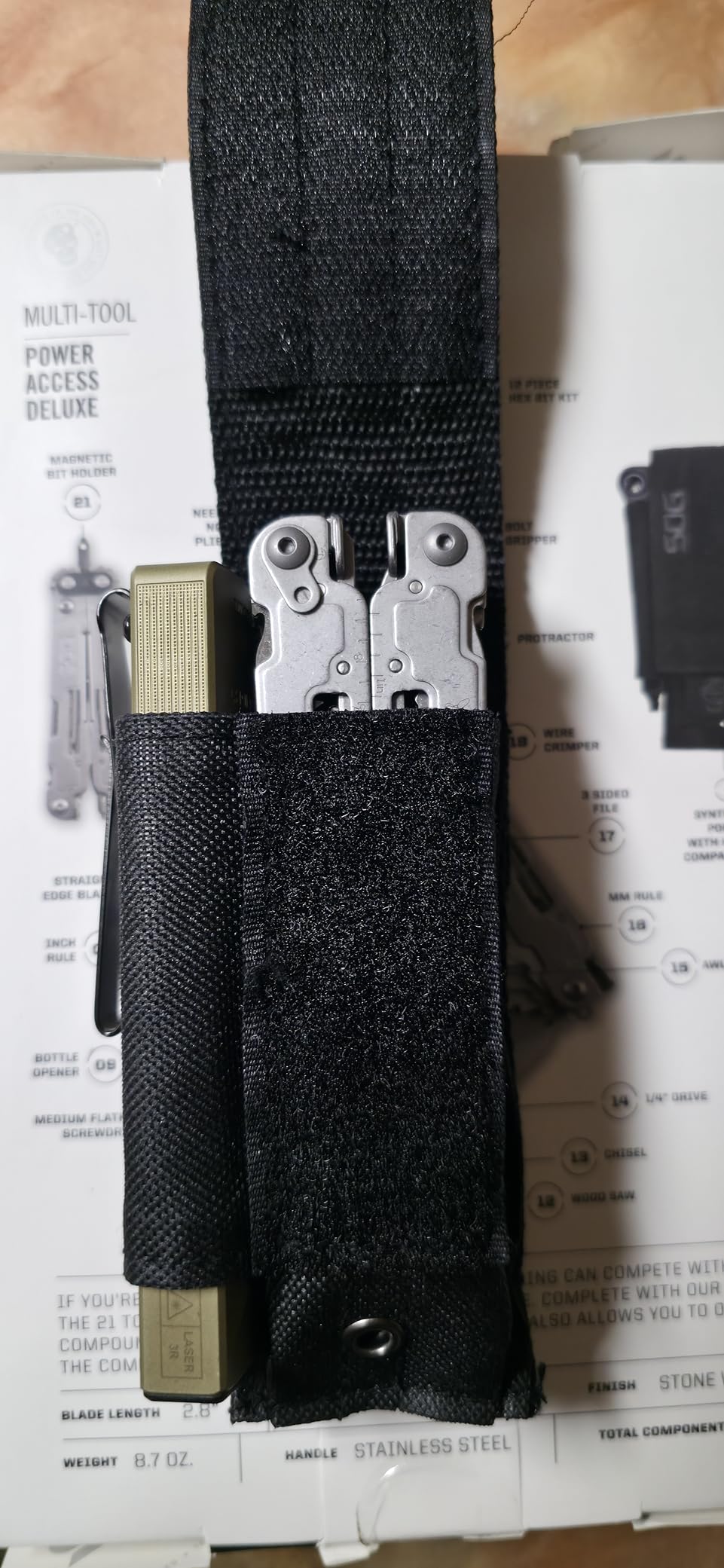SOG PowerAccess Deluxe All-Around Heavy Duty Stainless Steel Multi-Tool w/Nylon Sheath, Two Knife Blades, Can & Bottle Opener, Black customer photo 2