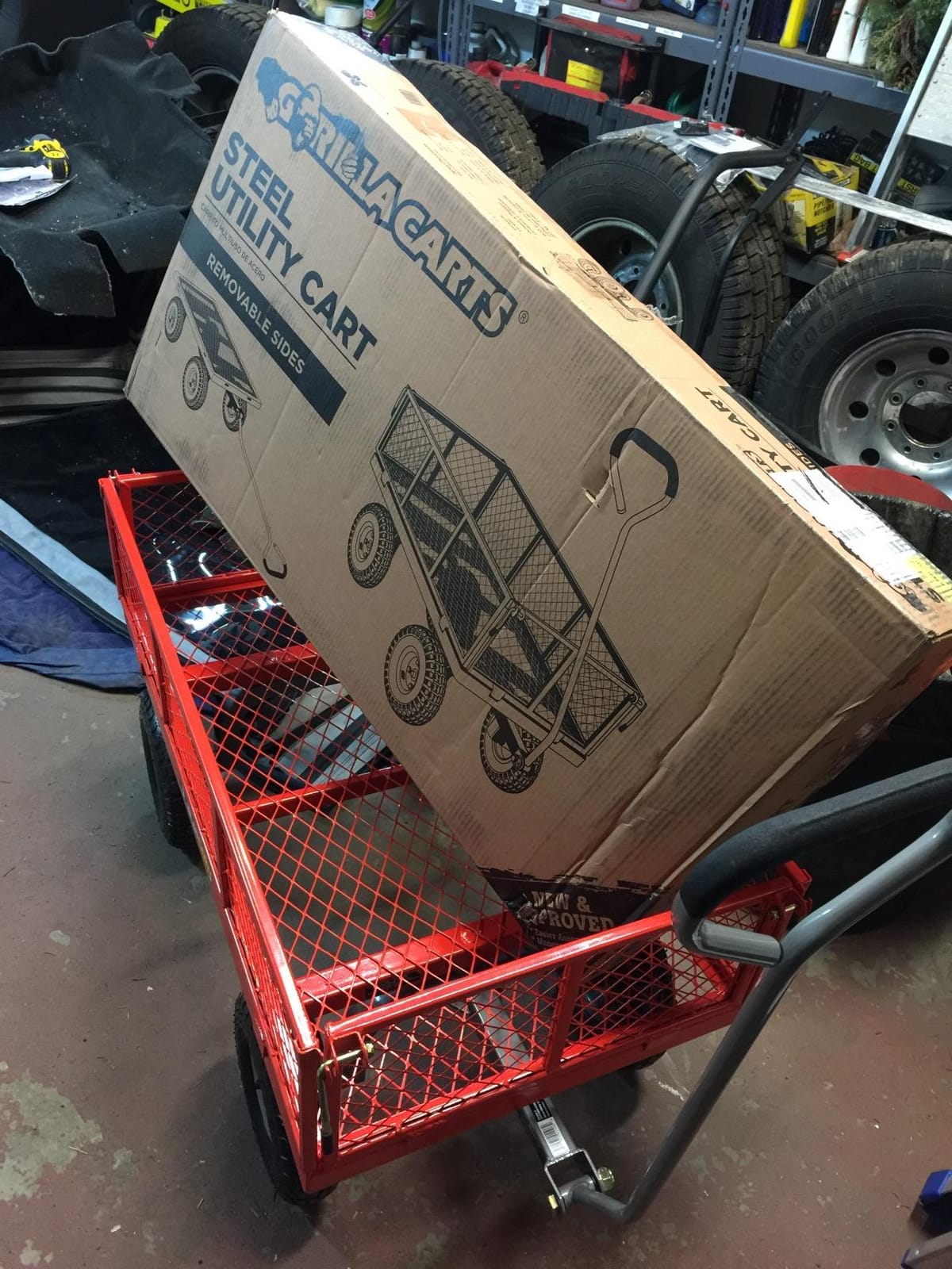 Gorilla Carts Steel Utility Cart, 800 lb Capacity, 4 Cu Ft., Black | 800-lb Capacity Steel Utility Cart for Homeowners and Contractors Hauling Firewood, Bricks and Yard Debris Daily customer photo 1