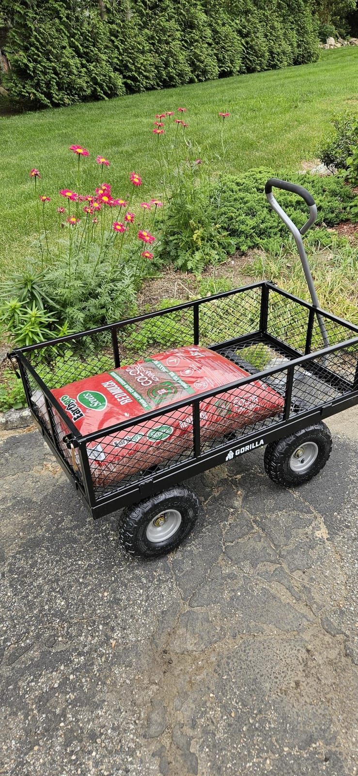 Gorilla Carts Steel Utility Cart, 800 lb Capacity, 4 Cu Ft., Black | 800-lb Capacity Steel Utility Cart for Homeowners and Contractors Hauling Firewood, Bricks and Yard Debris Daily customer photo 2