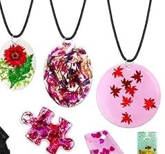 219Pcs Resin Kit for Beginners, Thrilez Resin Mold Kit with Resin Molds Silicone and Epoxy Resin Supplies Include Dried Flowers, Foil Flakes, Necklace Cord, Earring Hooks for DIY Jewelry Making customer photo 2