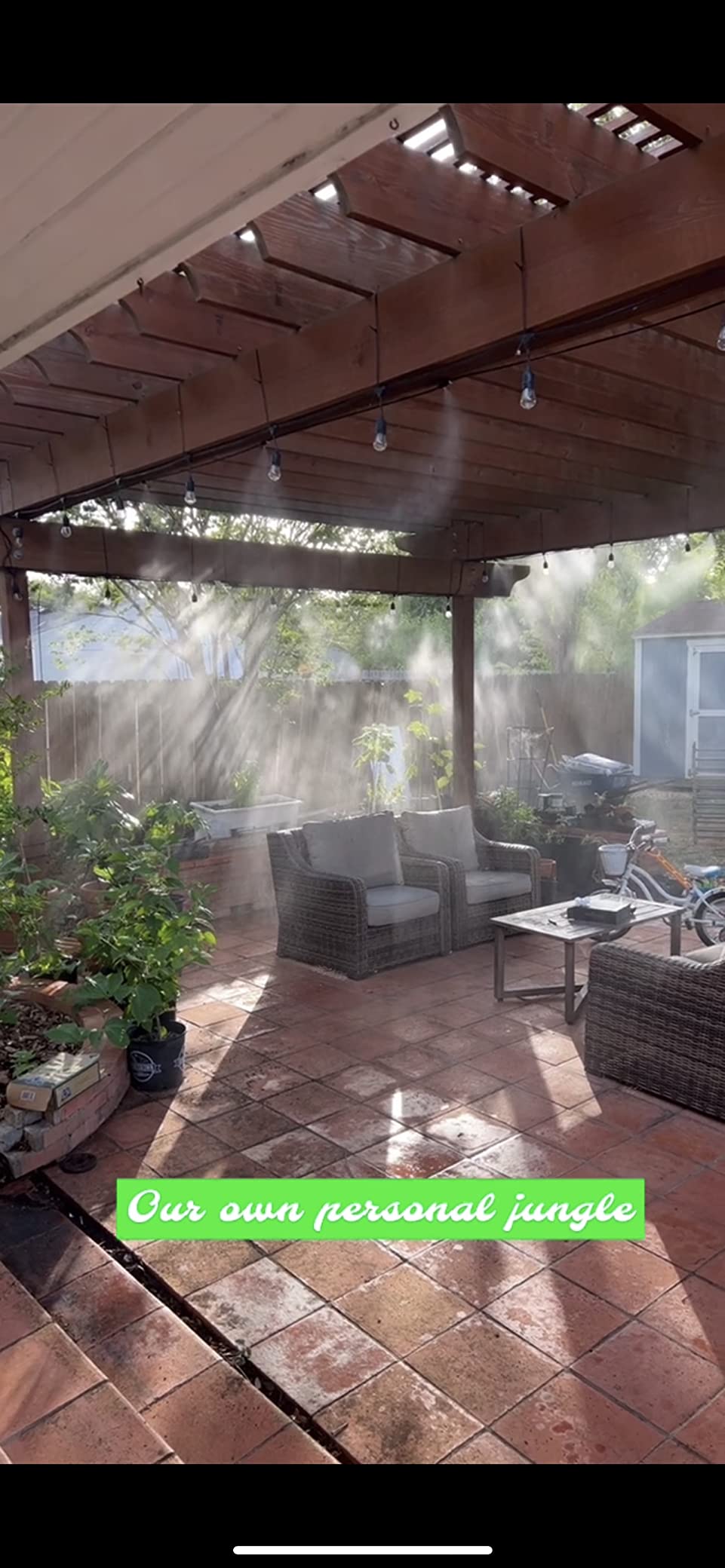 lifeegrn Misting Cooling System, Outdoor Misting System for Patio, 40 FT Misting Line+10 Mist Nozzles+3/4