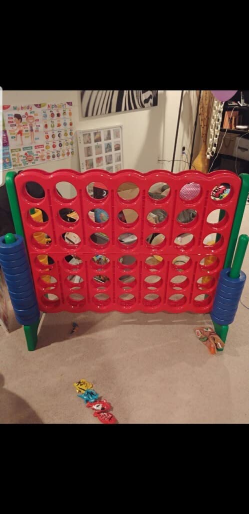 ARLIME Giant 4 in a Row Connect Game, 47'' Jumbo 4-to-Score Toy Set W/ Quick-Release Lever, Build-in Ring, Jumbo Sized for Kids & Adults, Oversized Floor Activity for Indoor & Outdoor Play customer photo 1