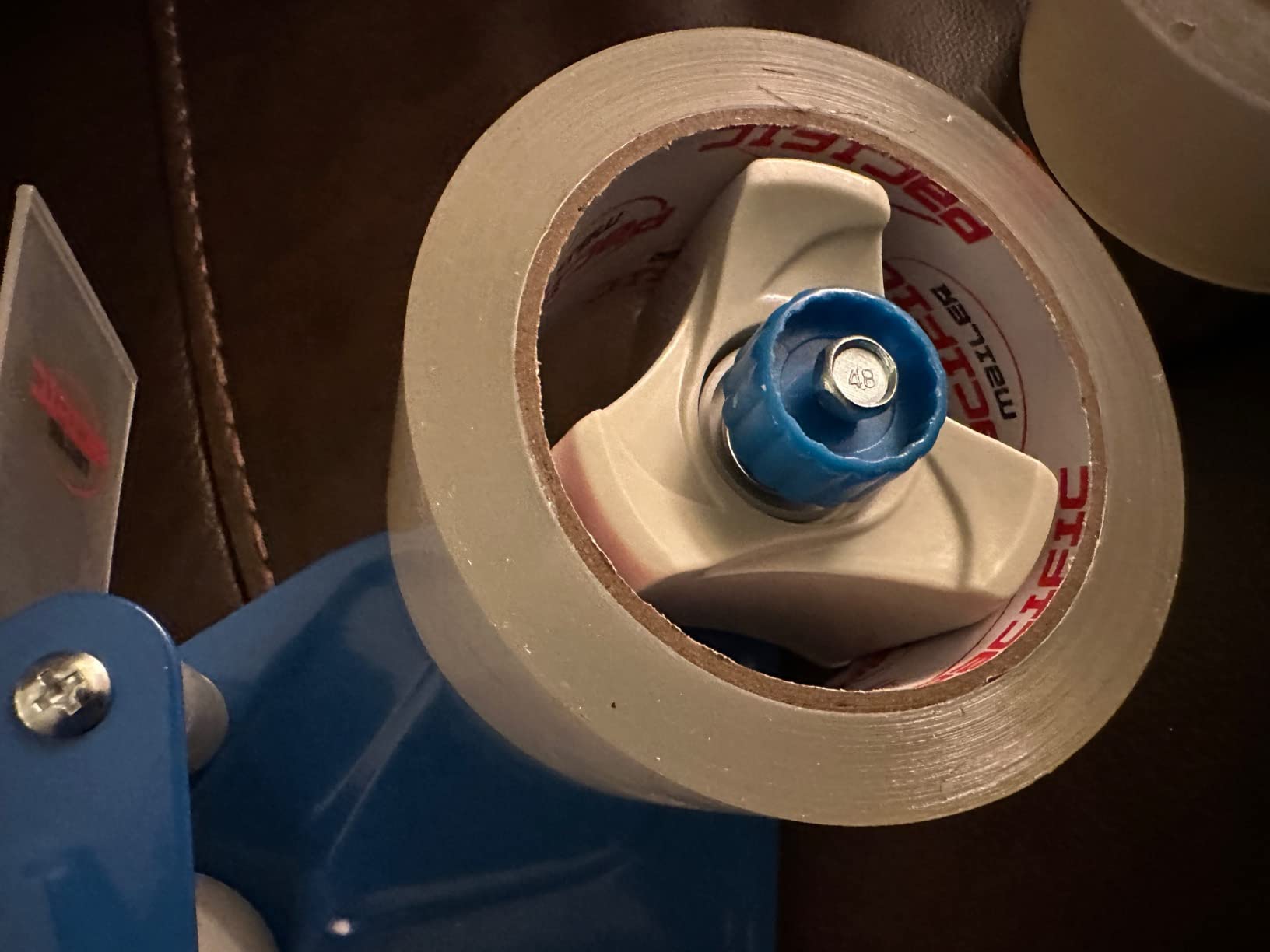 Pacific Mailer 2 Inch Tape Gun Dispenser with 2 Inch Carton Packing Tape, Lightweight Industrial Side Loading Tape Dispenser - Blue customer photo 2
