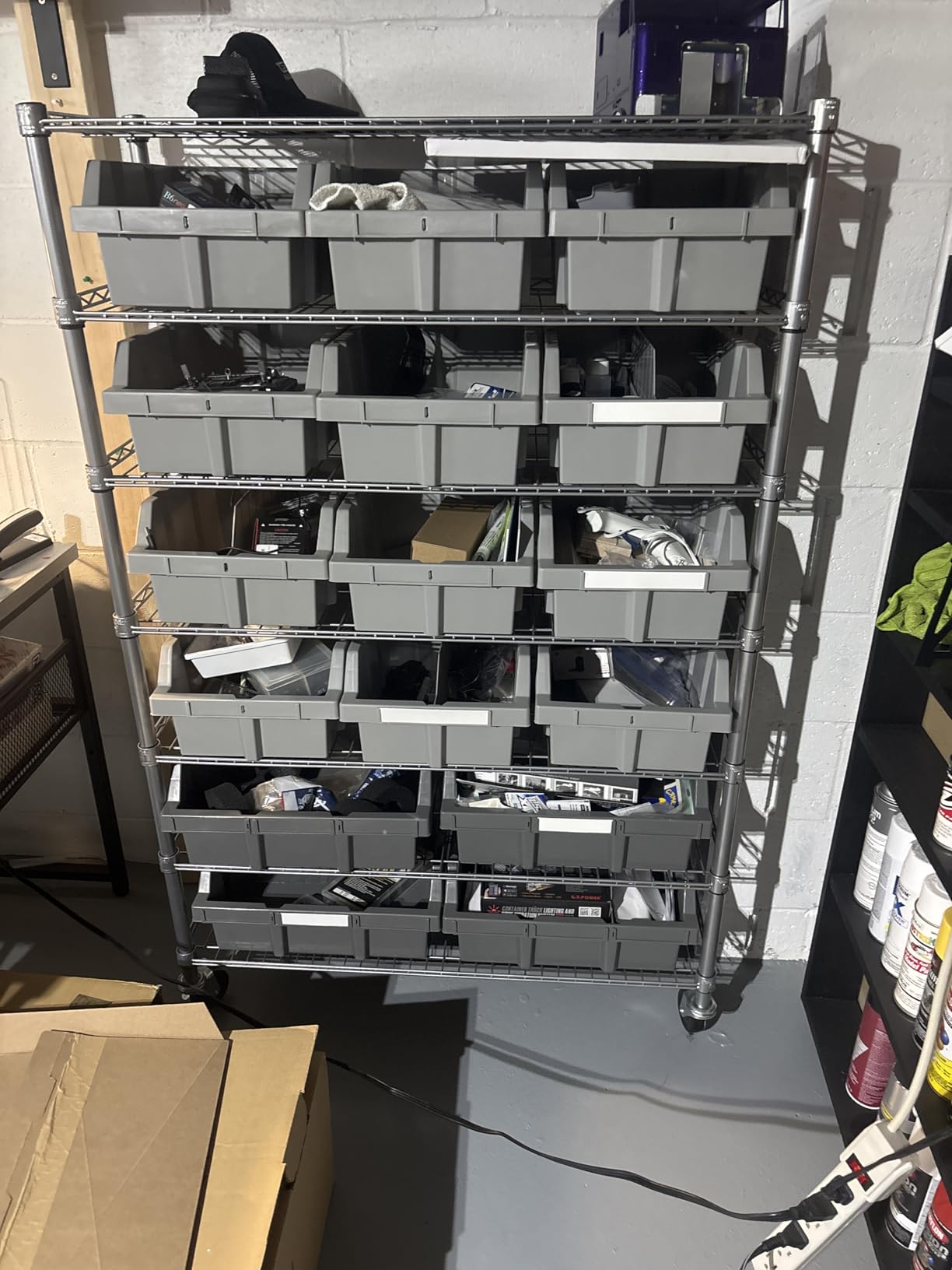 7-Tier NSF 21-Bin Steel Wire Shelving Rack, 48