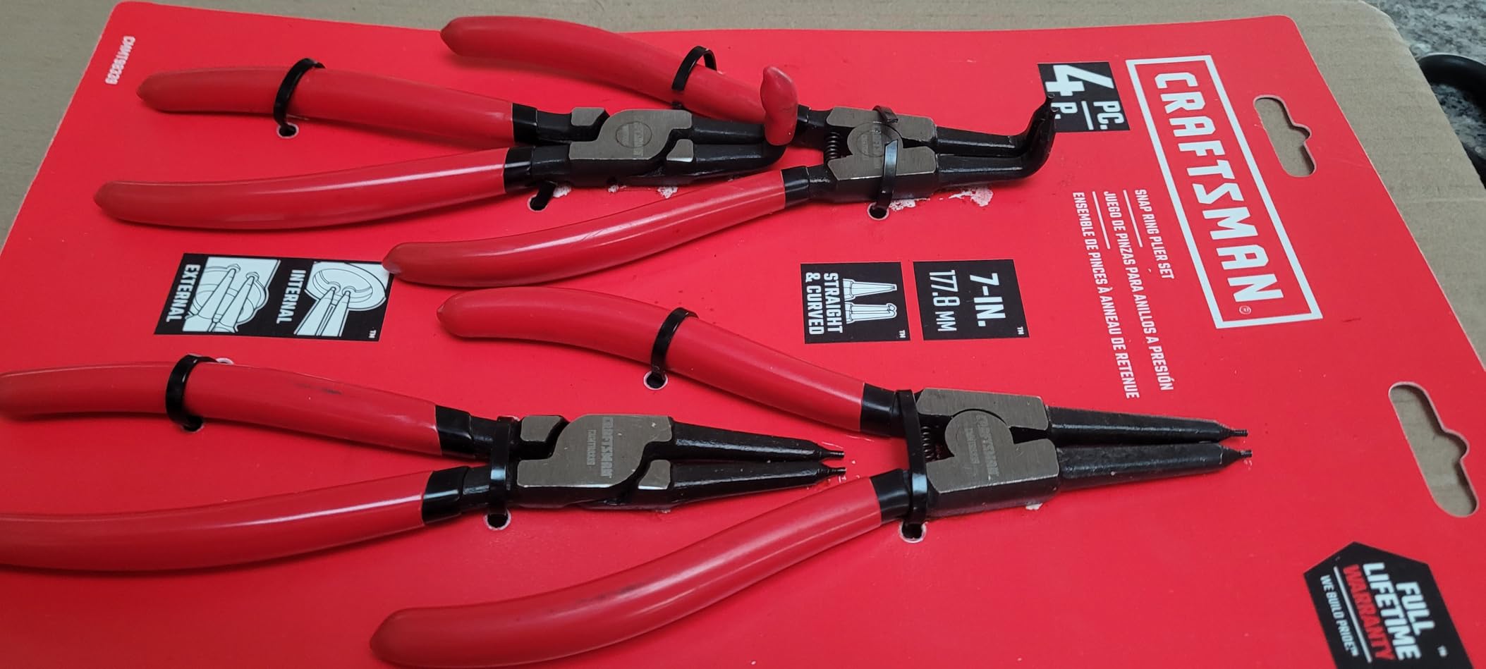 CRAFTSMAN Snap Ring Plier Set, 4-Pack, 7 inch, Straight and Curved Pliers, Stainless Steel (CMMT98339) customer photo 2