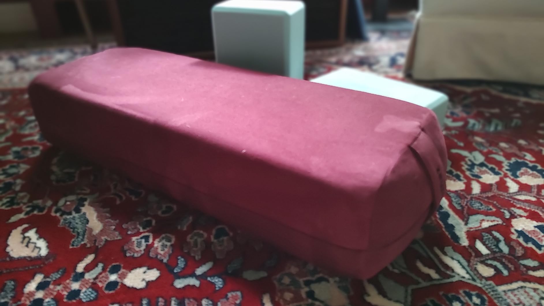 Tumaz Yoga Bolster Set, Rectangular Yoga Bolster with Washable Cover | Soft bolster for restorative yoga, meditation and stretching. Includes 8-ft strap, carry handle and washable cover customer photo 1