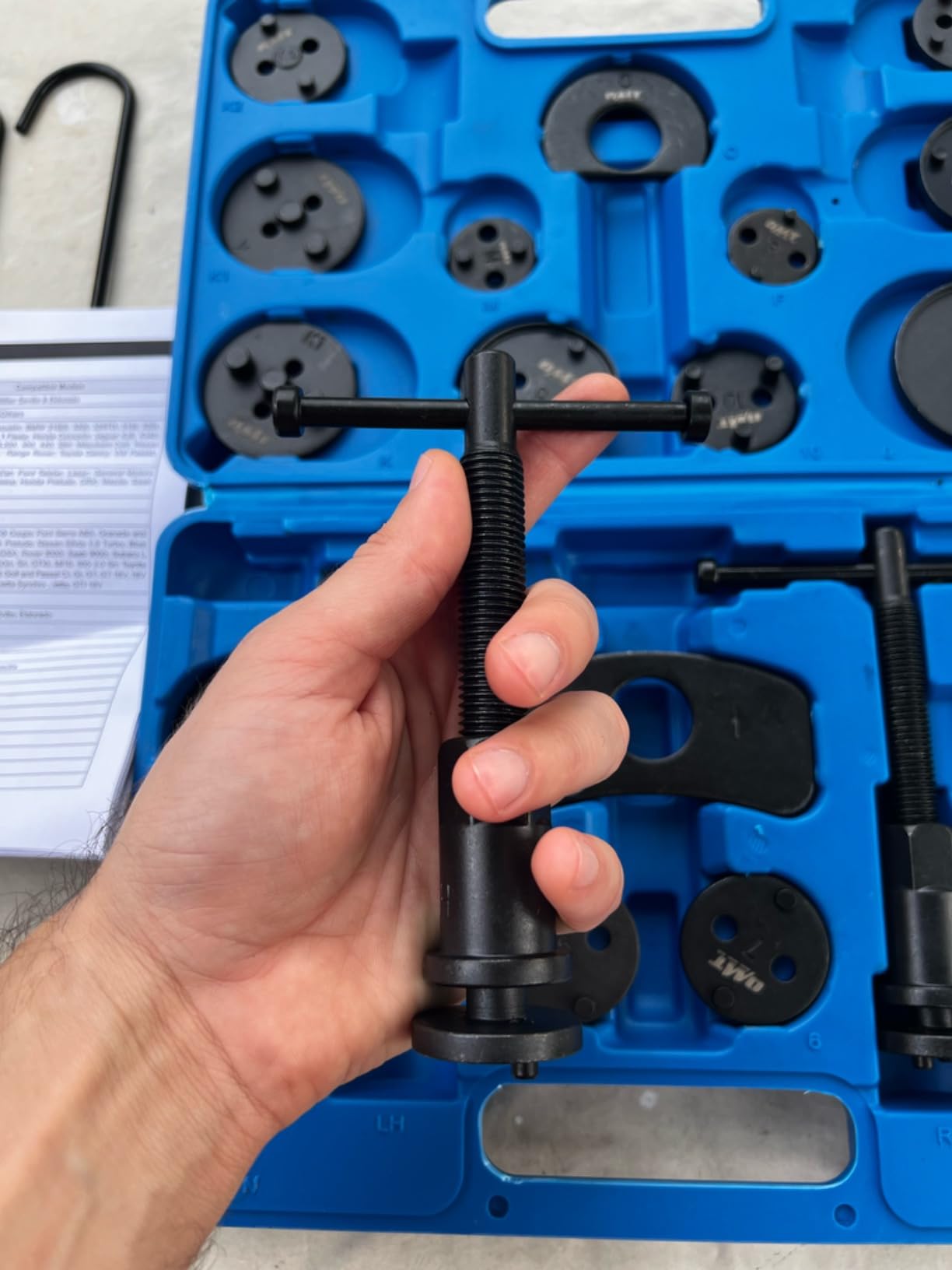 OMT 24pc Brake Caliper Compression Tool with Adapters & Hangers, Blackened | 1045 Steel Construction; Full Multi Piece Set for Most Vehicles; Thrust Bolt Assemblies; Precision Auto Repair customer photo 2