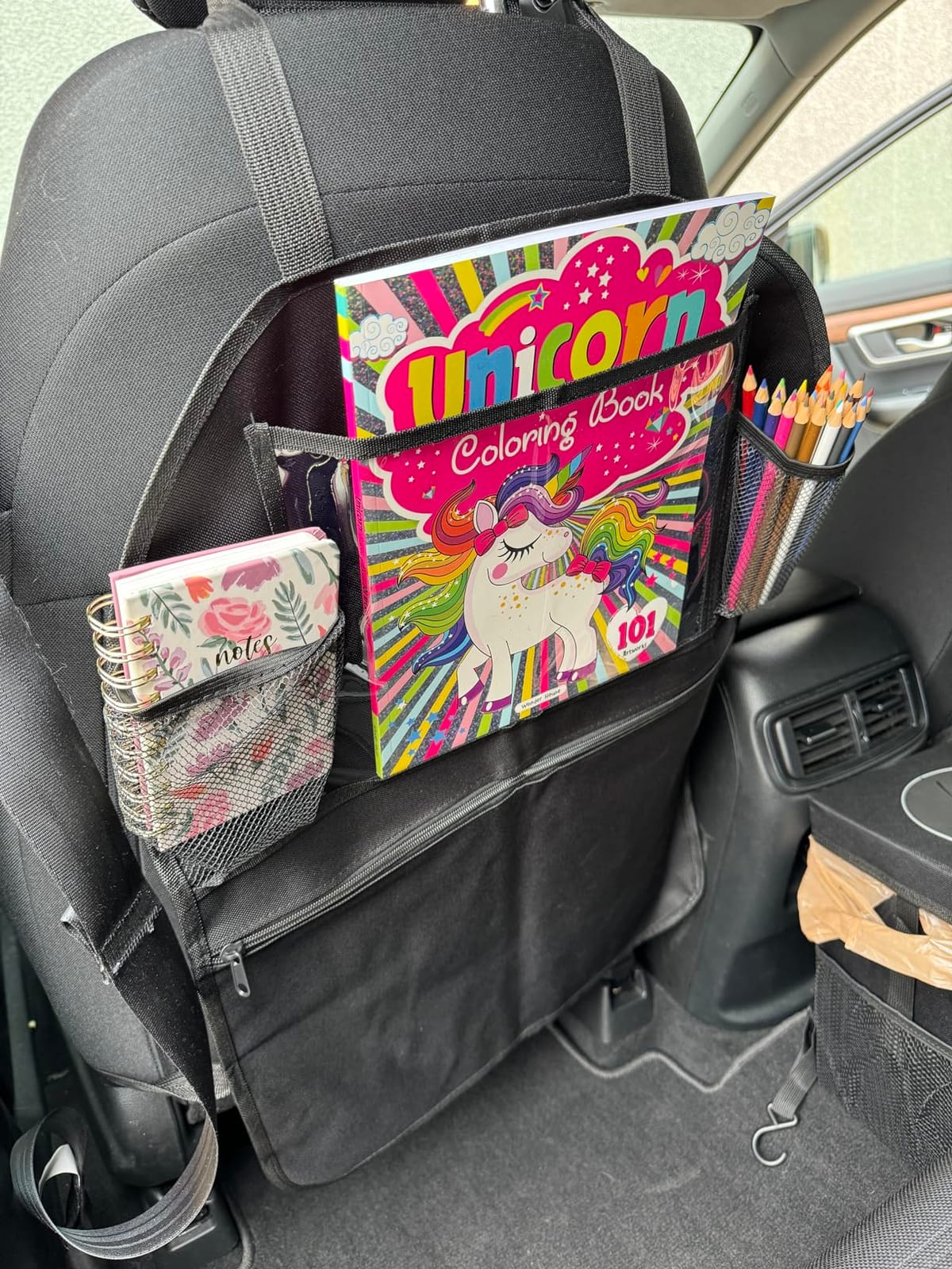 Premium Backseat Organizer for Kids 2 Pack, Heavy Duty Waterproof and Stain Resistant Kick Mats Back Seat Protector, Durable Backseat Car Organizer with Tablet Holder+Storage Pockets customer photo 1