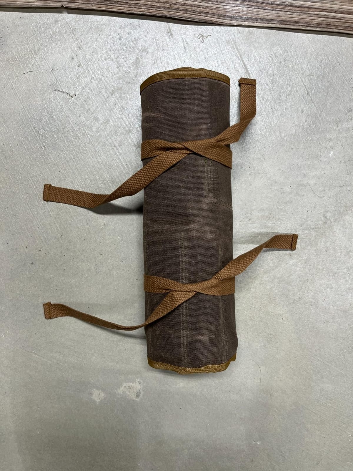 Denifiter Wrench Roll Up Pouch, Heavy Duty Waxed Canvas Tool Roll Bag Tool Organizer Bag With 20+4 Pockets (Brown) customer photo 1