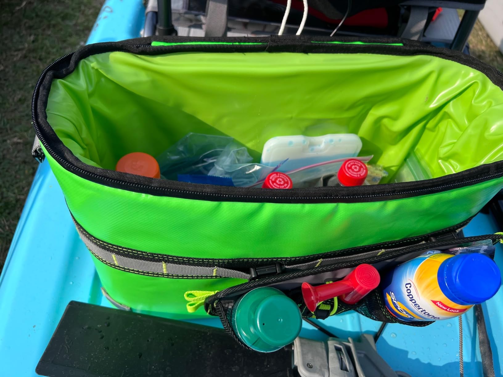 Kayak Cooler Behind Seat, Waterproof Cooler for Kayaking | Mesh Pockets, 12 Bottles or 24 Can Capacity, Includes Bungee Cords, Kayak Accessories Cooler Bag for Travel & Beach customer photo 1